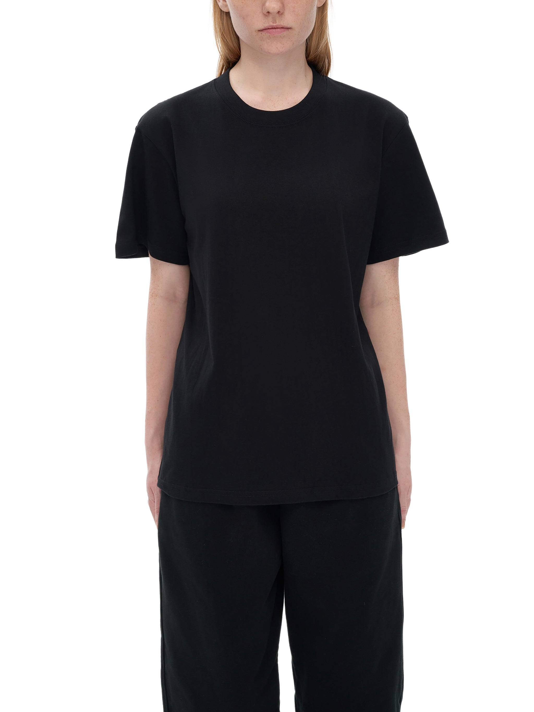 BLANKZ Seamless Cotton Tee — Black, model front view