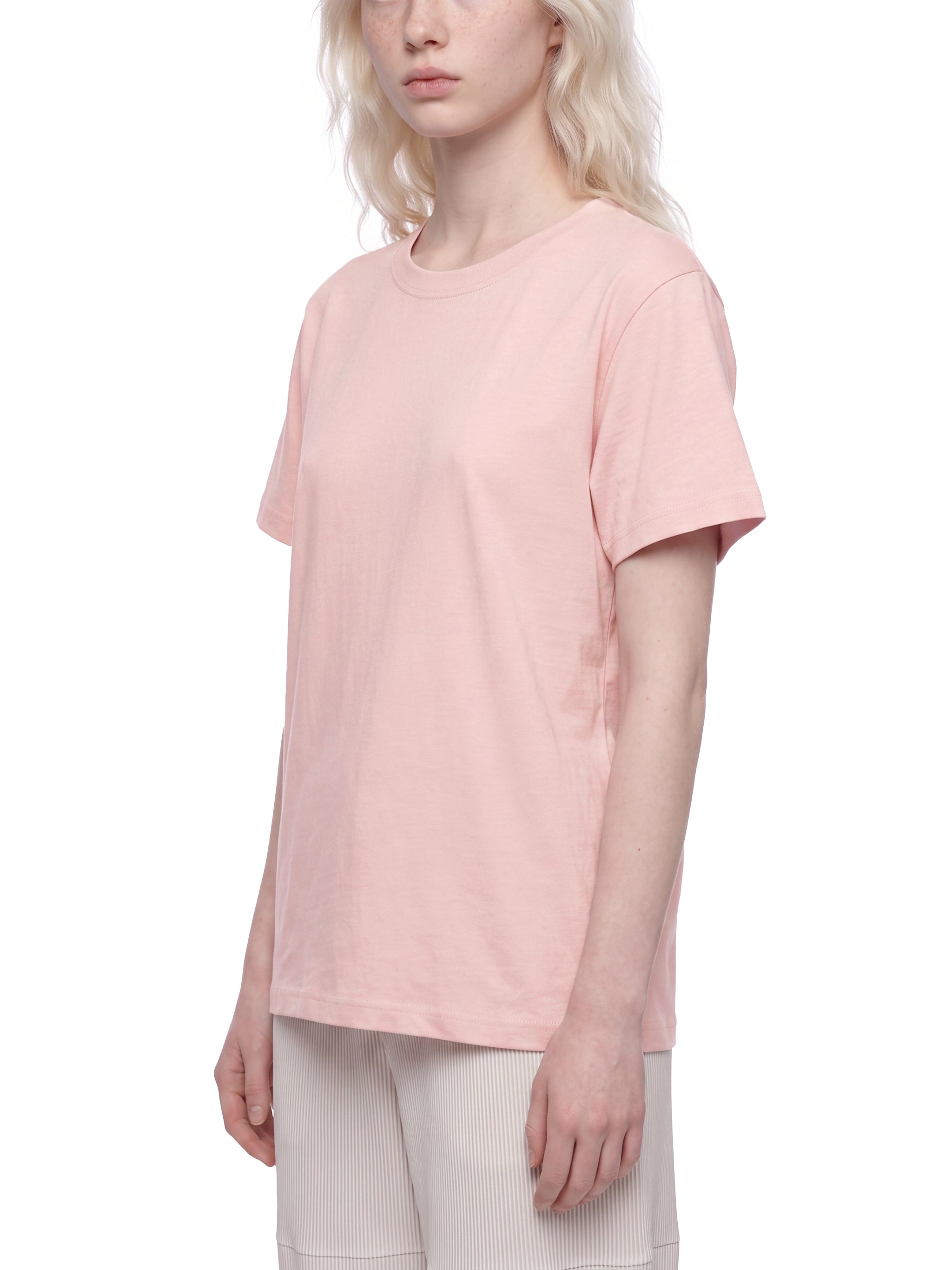 BLANKZ Sorona Crew Tee — Pink, model front three-quarter view