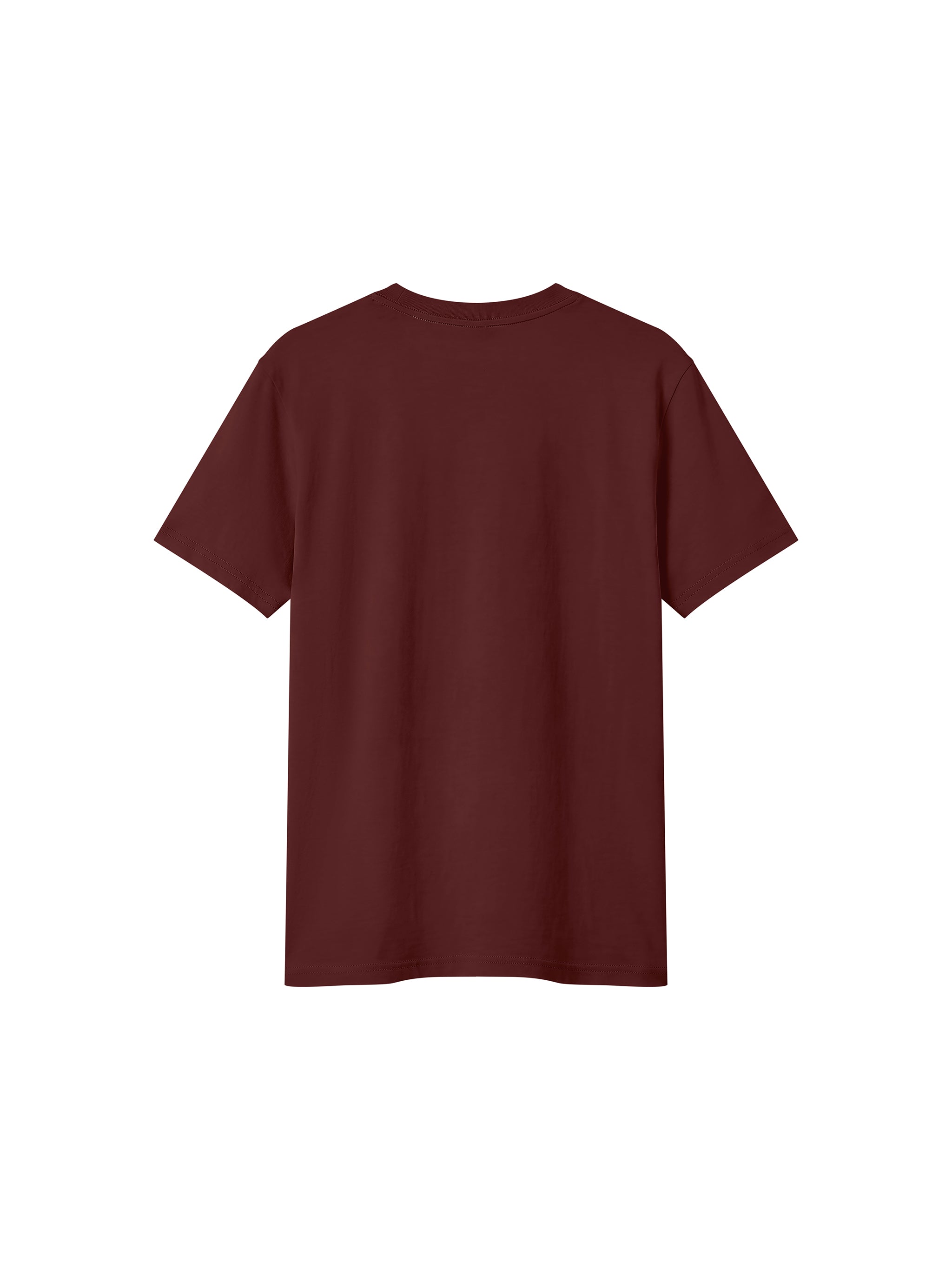 BLANKZ Sorona Crew Tee — Jujube Red, back view