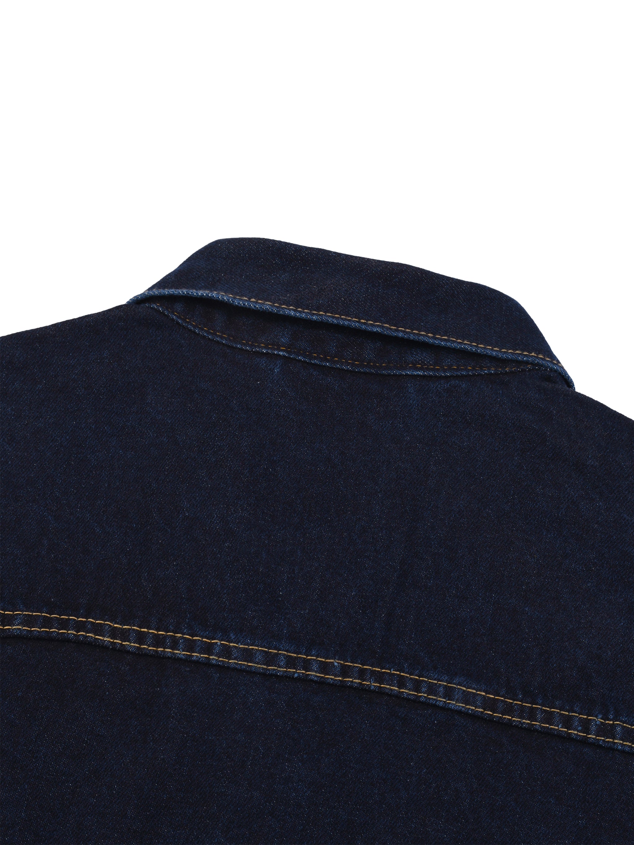 BLANKZ Classic Washed Denim Jacket — back yoke stitching detail
