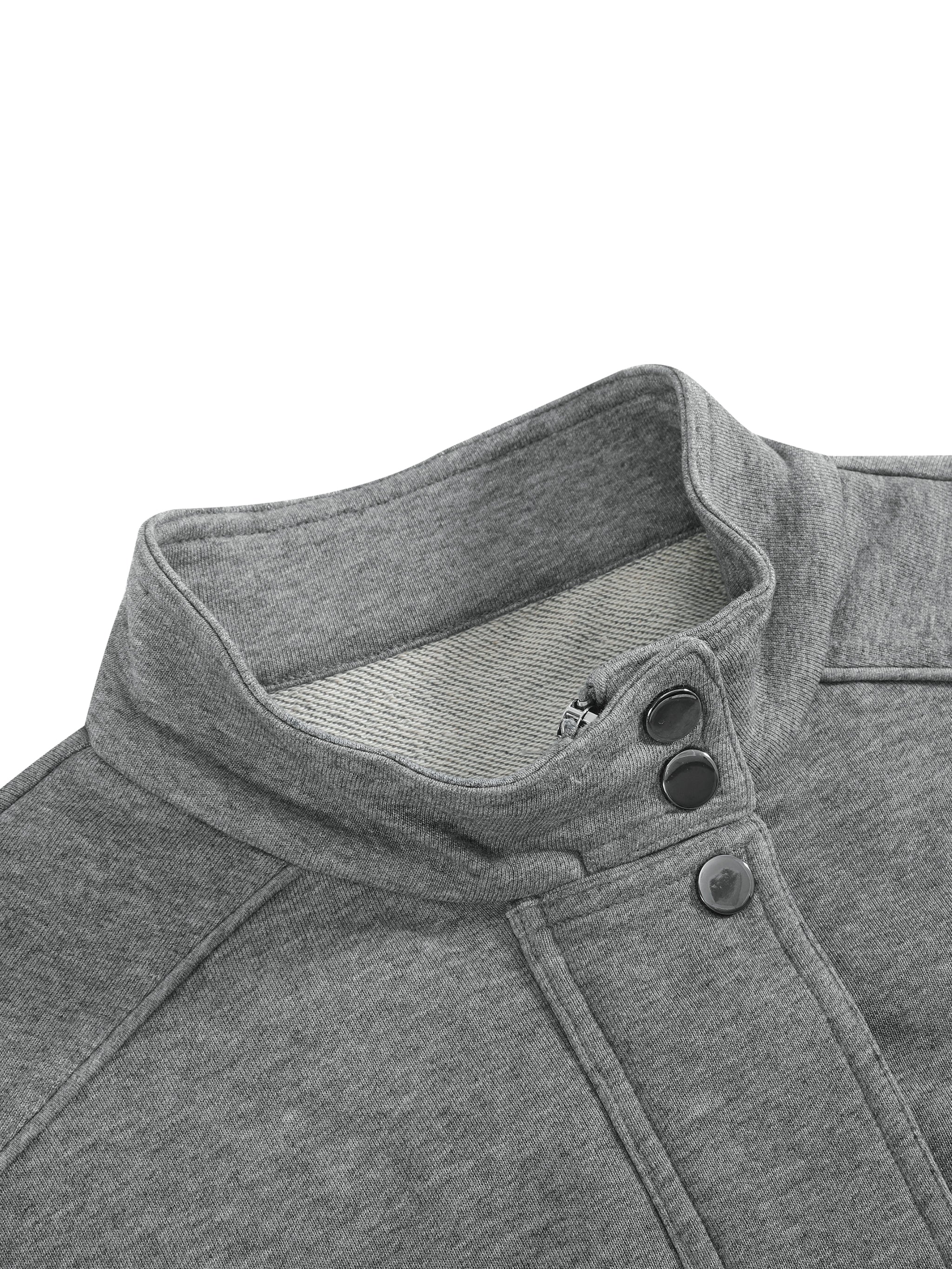 BLANKZ Button-Front Jacket — stand collar and fastening detail
