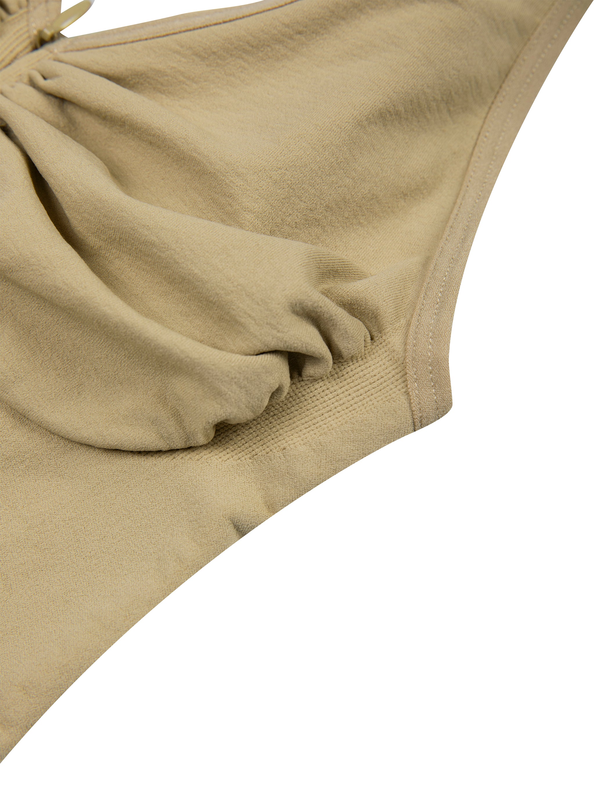 BLANKZ Full-Zip Ruched Bodysuit — gathered bust detail