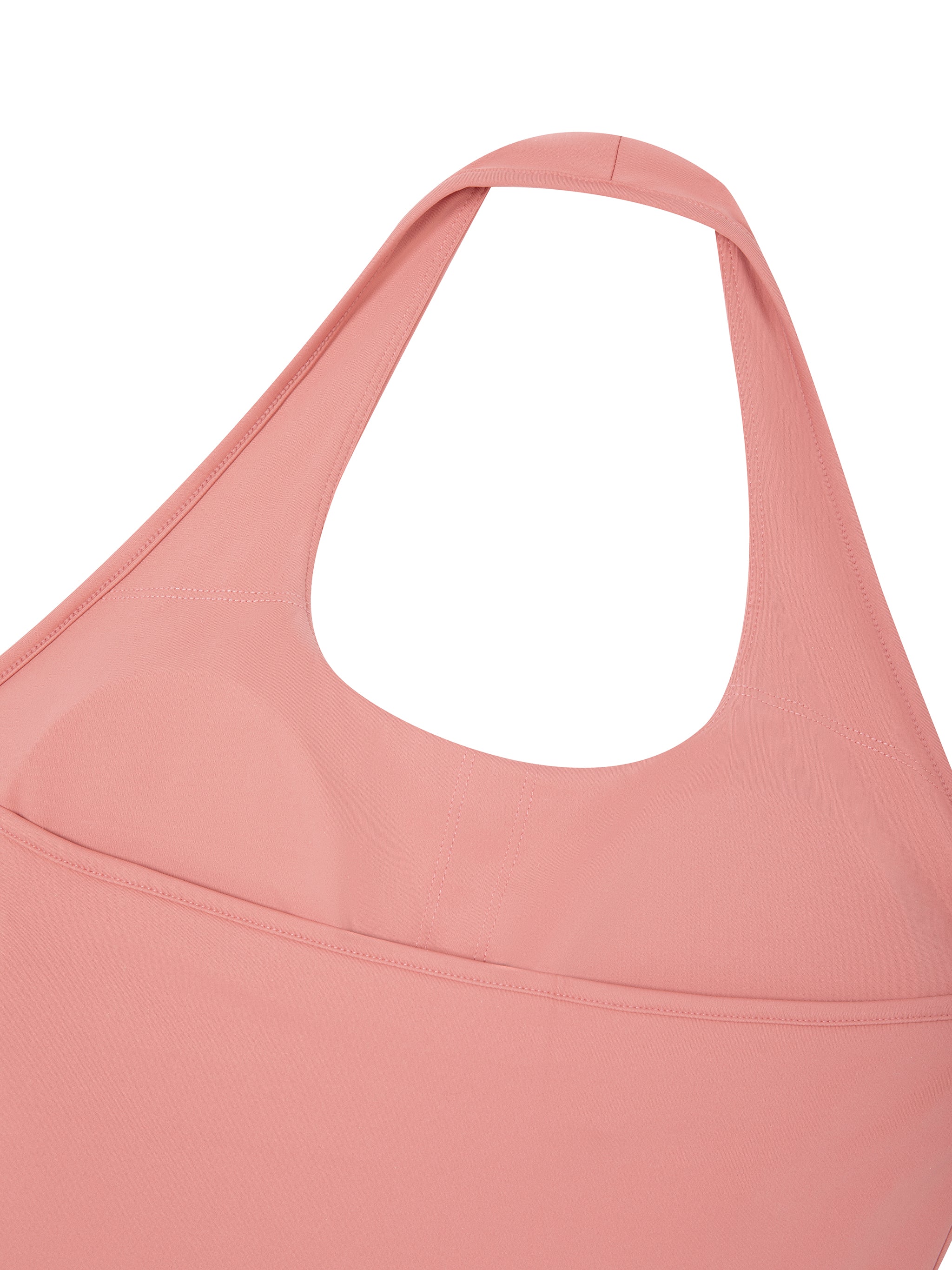 BLANKZ Halter Flared Jumpsuit — Pink — upper-back seam
