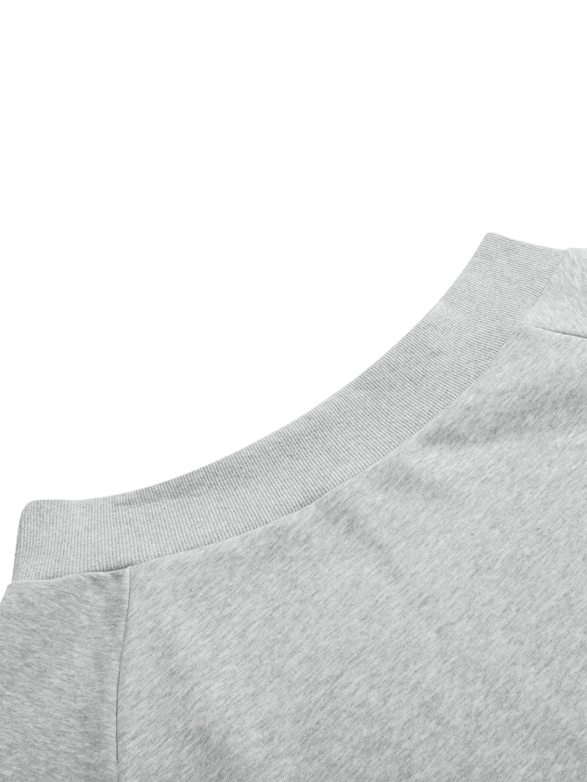 BLANKZ Off-the-Shoulder Dress — Flower Gray — wide neckline detail