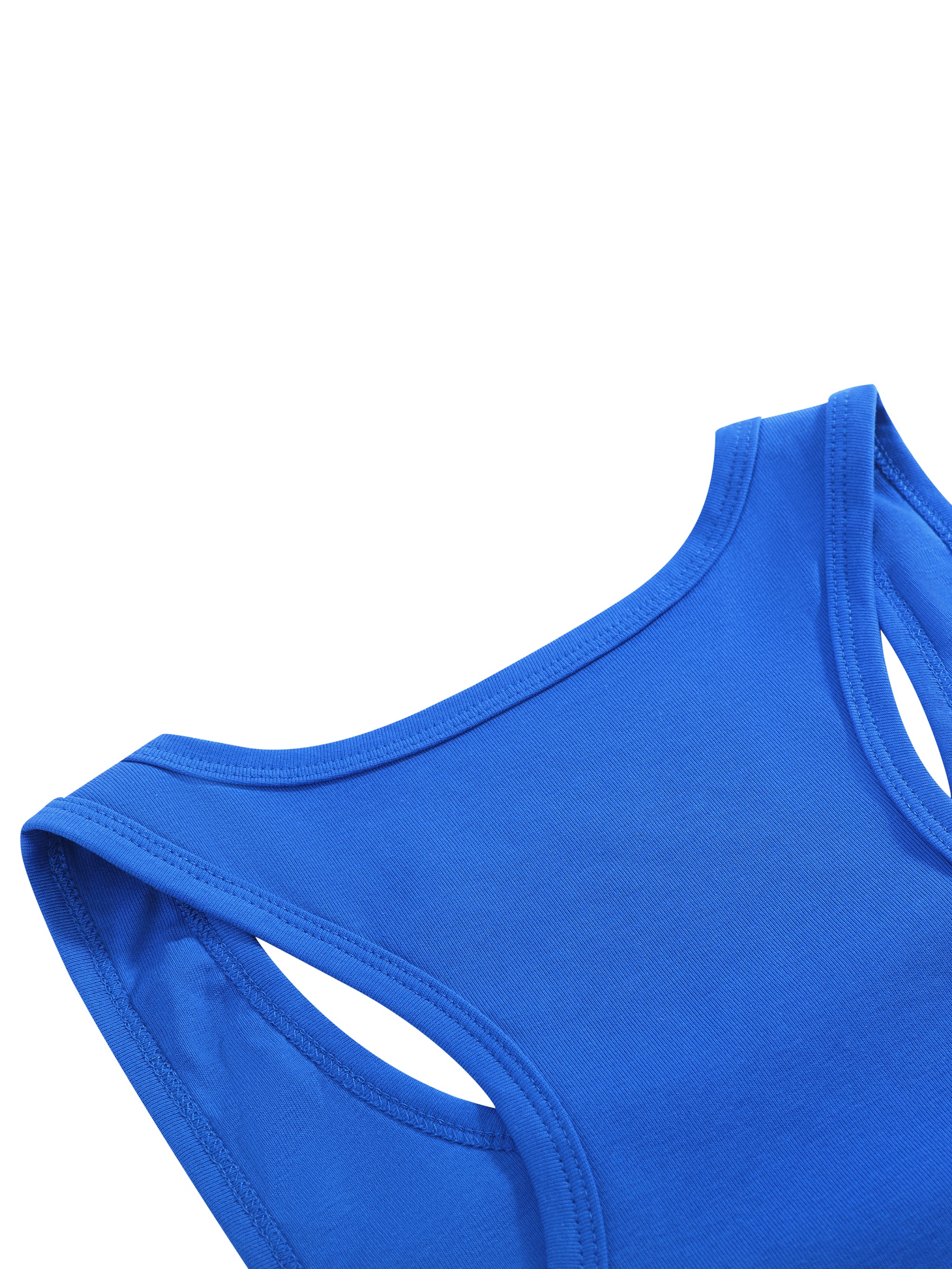 BLANKZ Ruched Tank Top — Klein Blue — back neckline