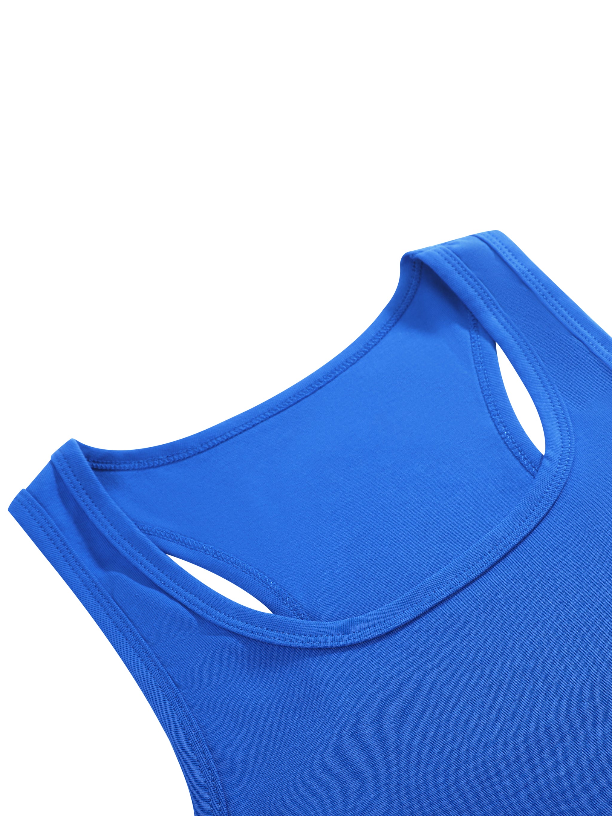 BLANKZ Ruched Tank Top — Klein Blue — scoop neckline