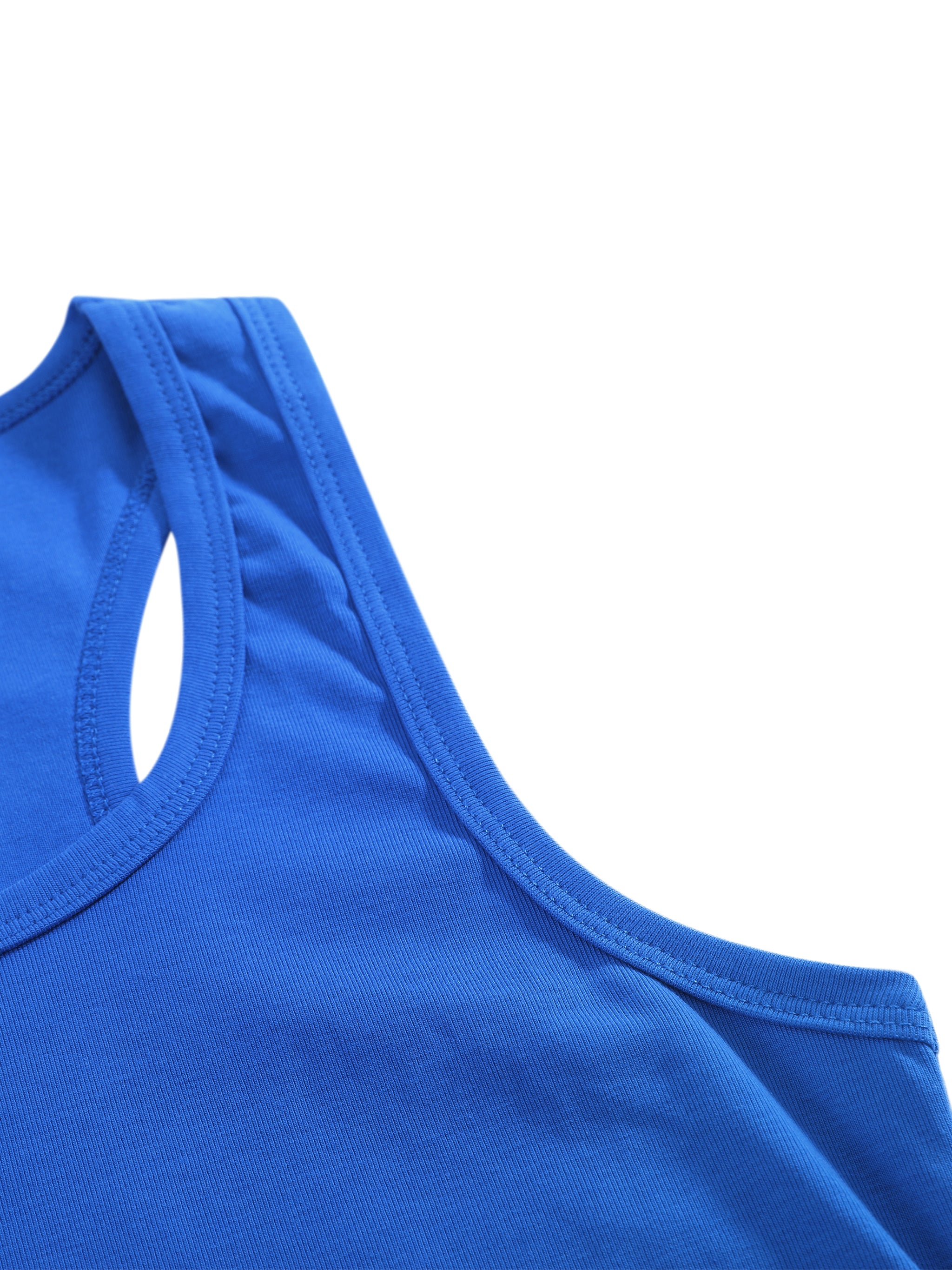 BLANKZ Ruched Tank Top — Klein Blue — armhole seam