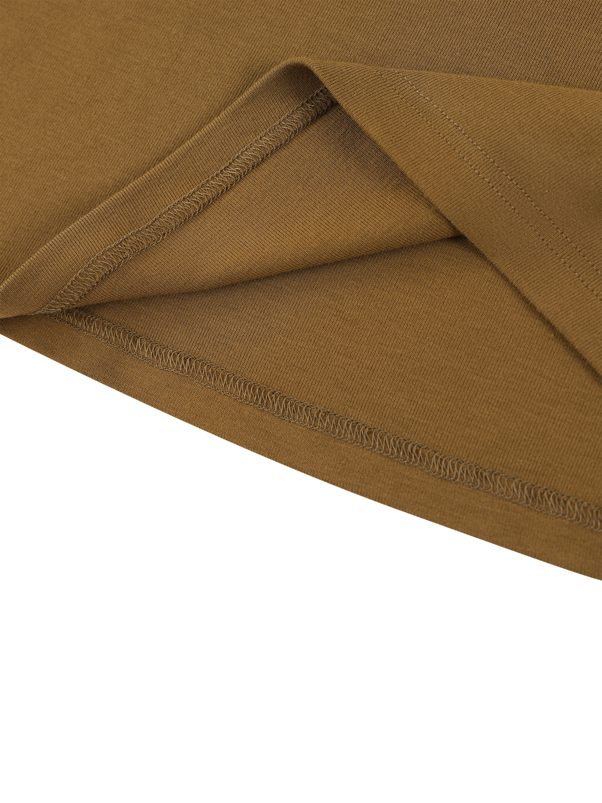 BLANKZ Solid Color Knit Maxi Skirt — Brown — hem stitching