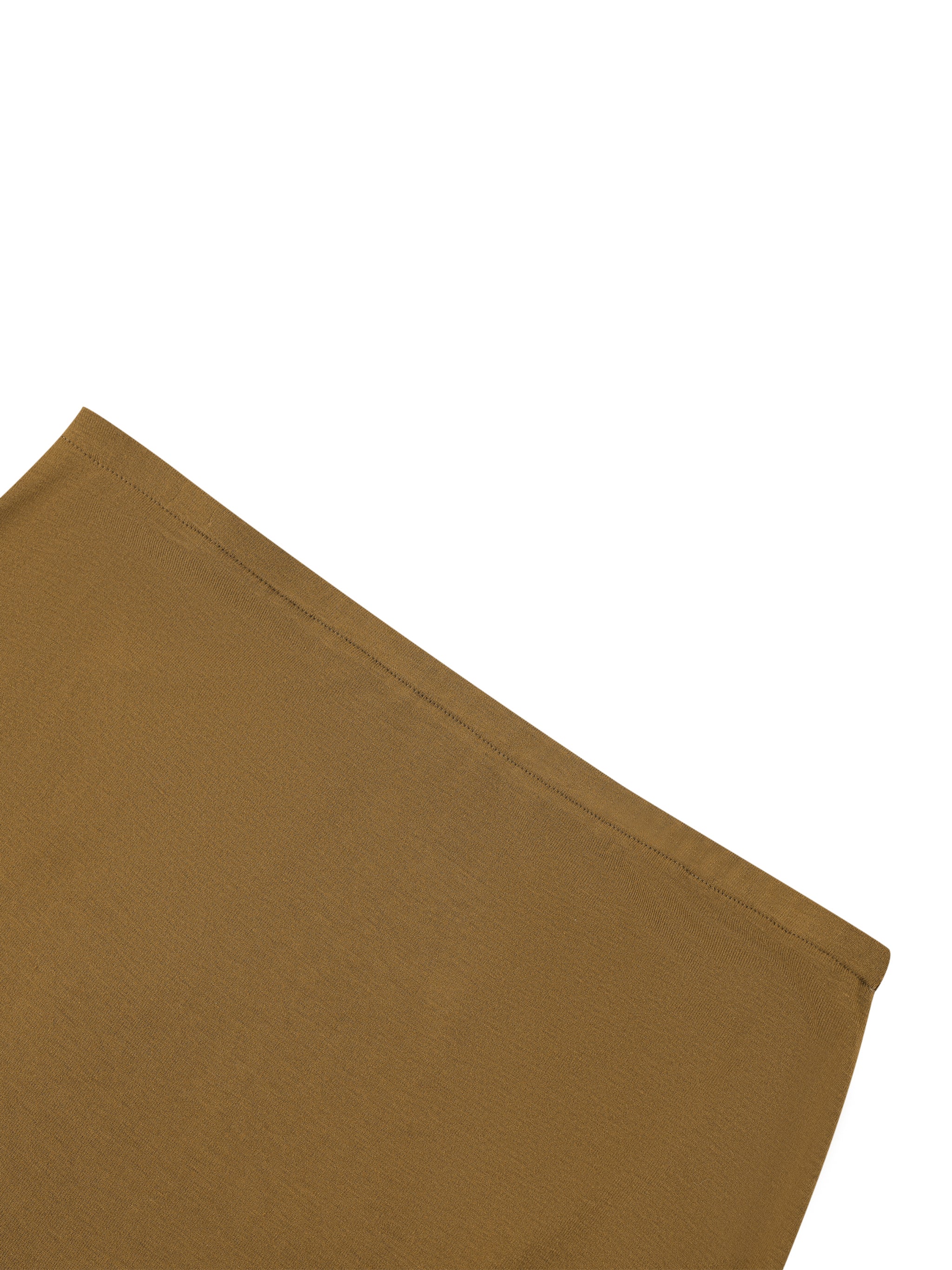 BLANKZ Solid Color Knit Maxi Skirt — Brown — back waistband