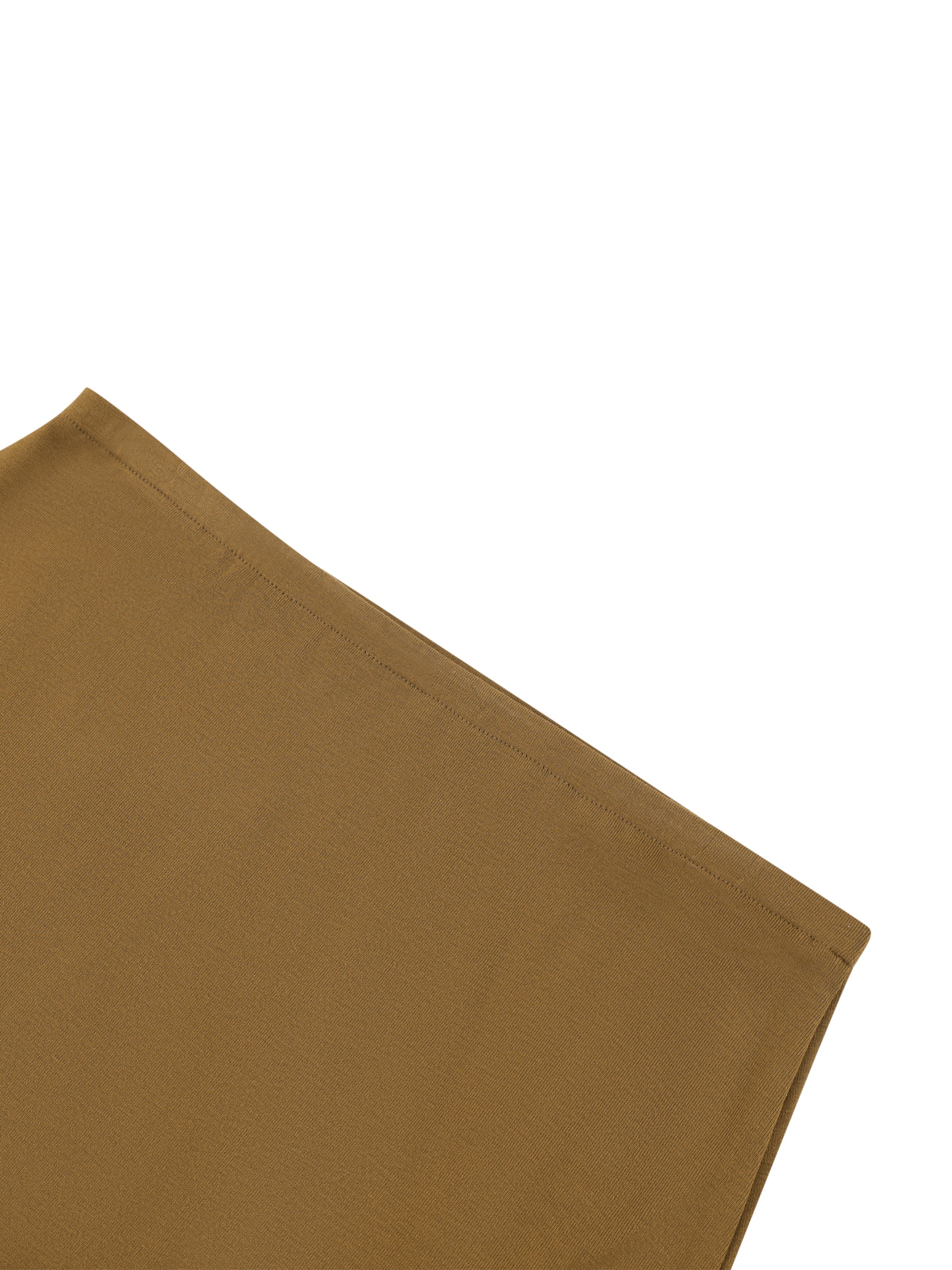 BLANKZ Solid Color Knit Maxi Skirt — Brown — waistband detail