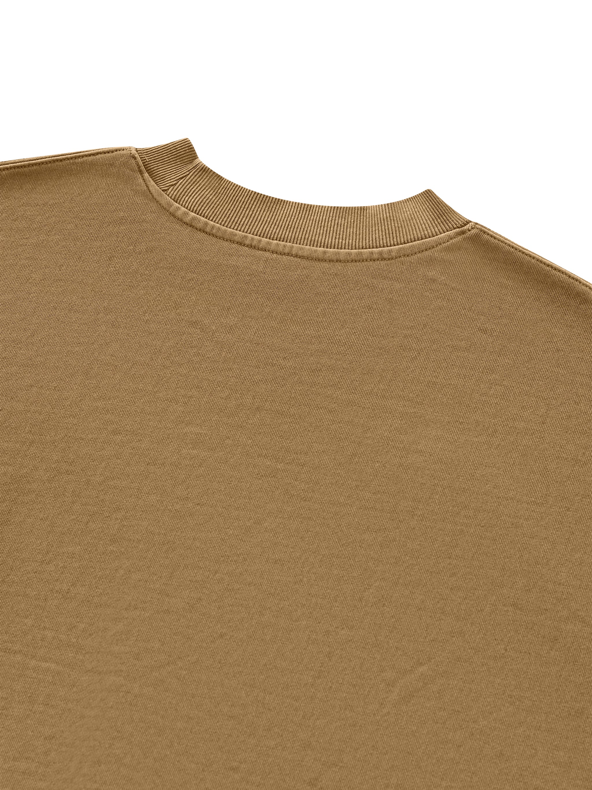BLANKZ Vintage Wash Pullover Dress — Khaki — back neckline