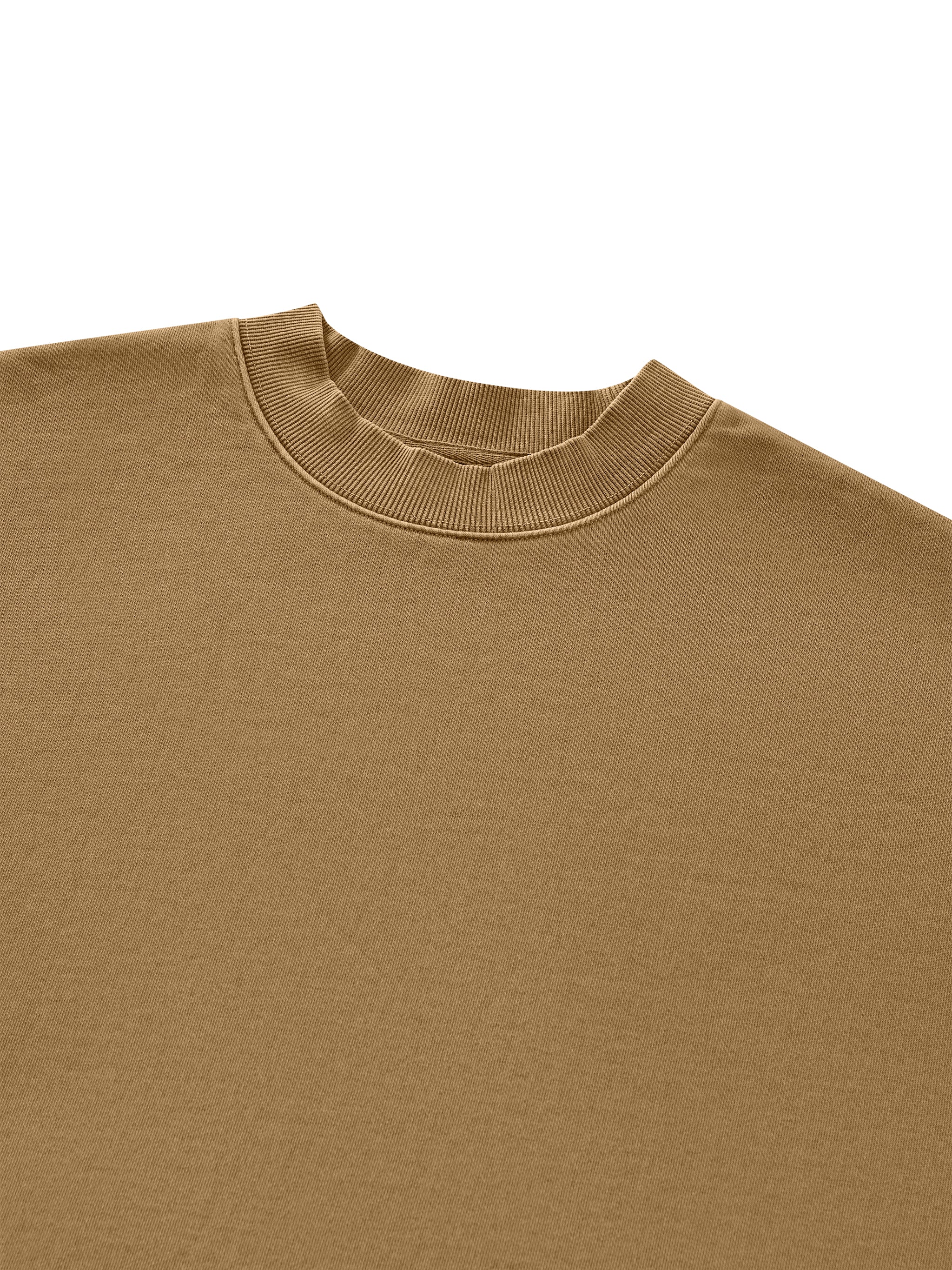 BLANKZ Vintage Wash Pullover Dress — Khaki — crewneck and shoulder