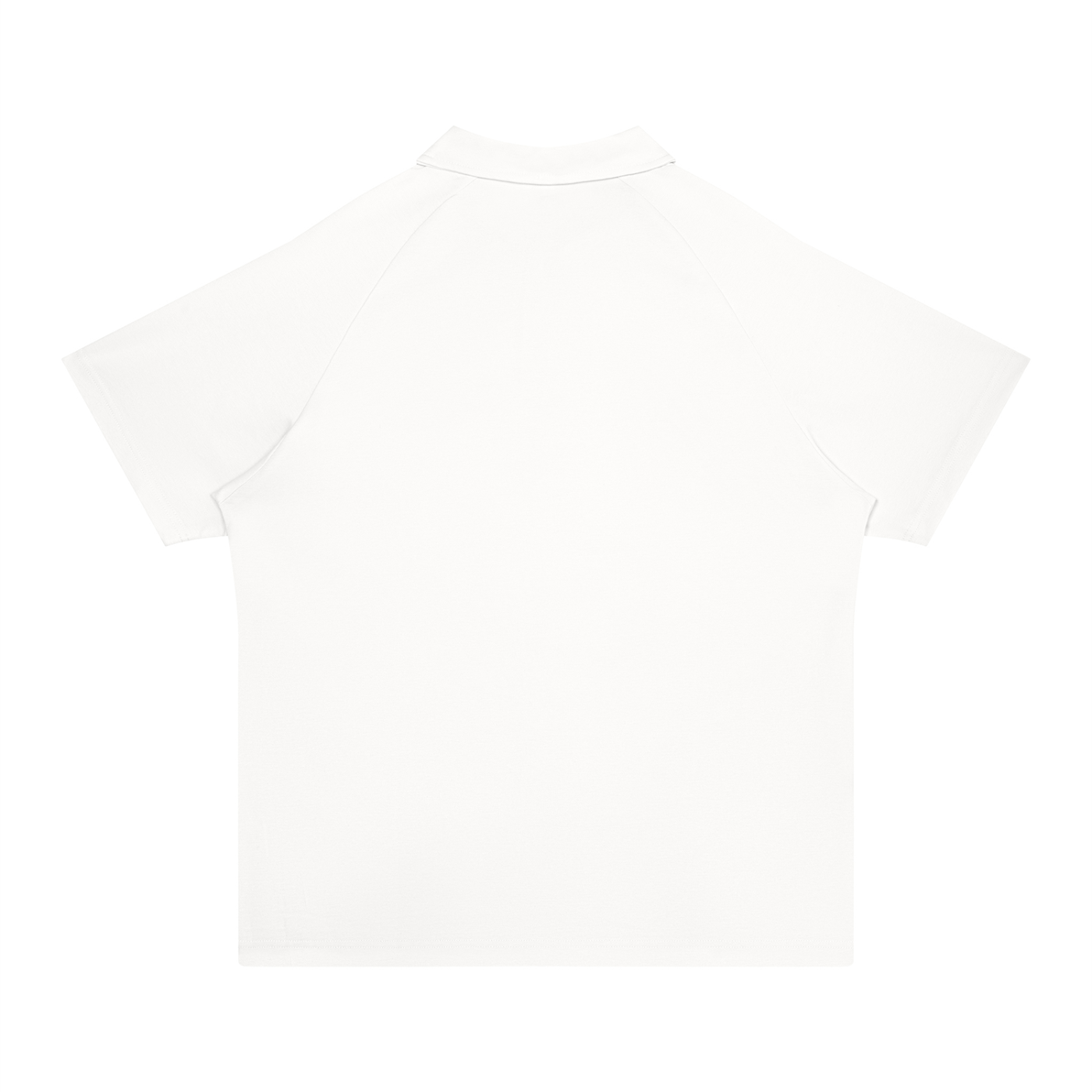 BLANKZ Everyday Raglan Polo — White, back view