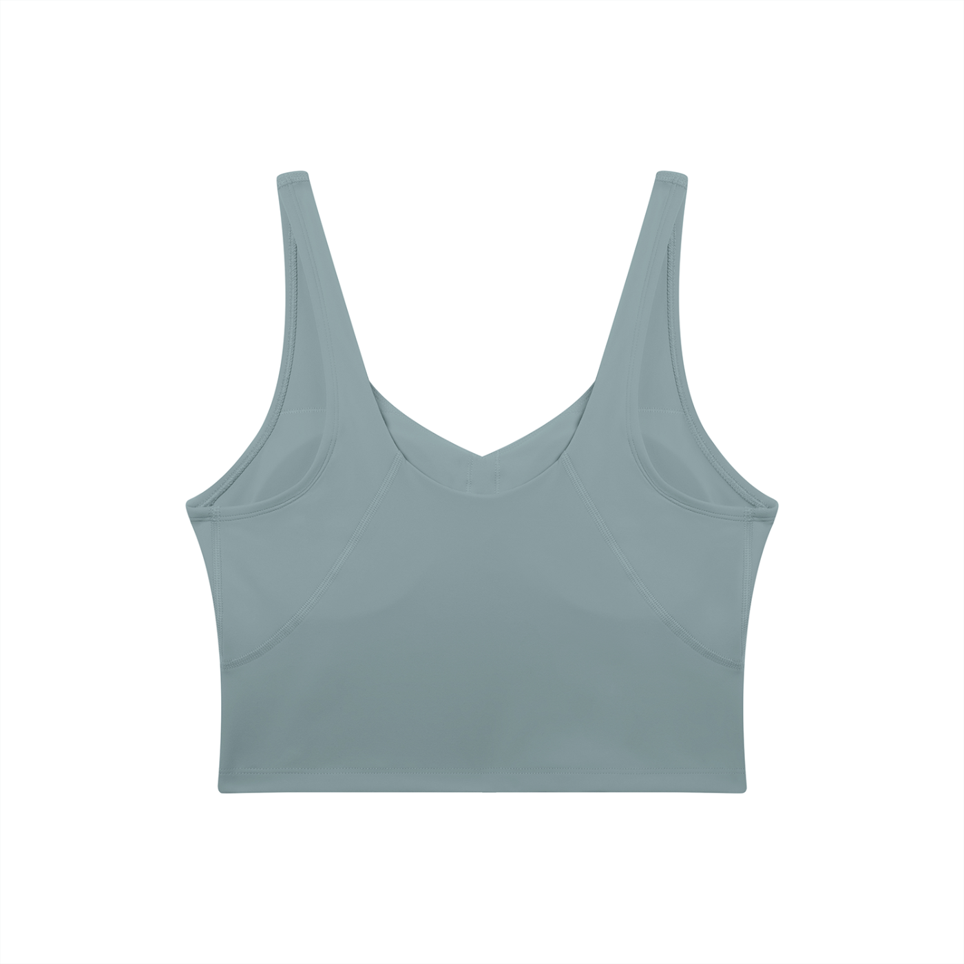 BLANKZ V-Neck Yoga Sports Bra — Gray Blue, back view