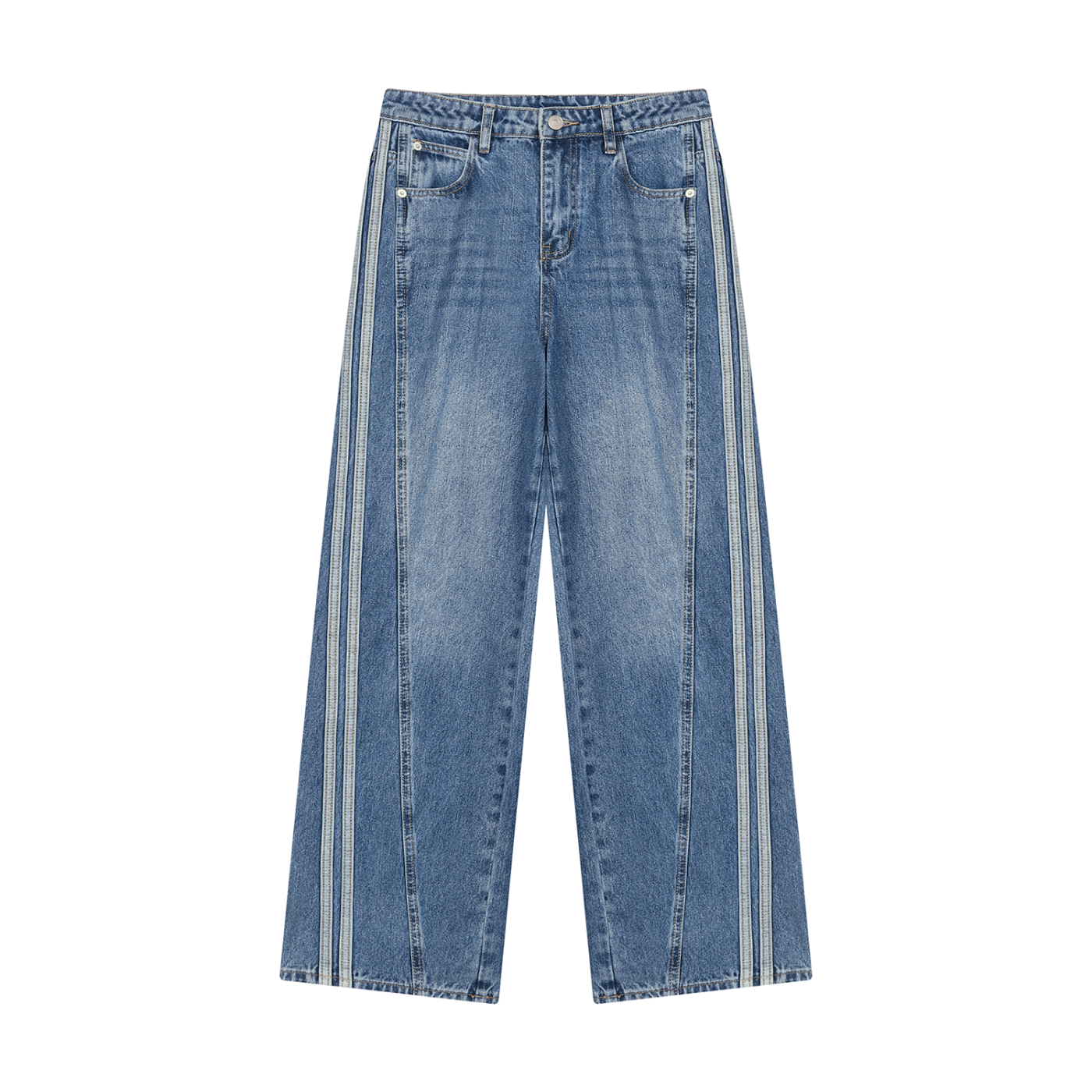 BLANKZ Wide Leg Denim Jeans — Jeans Blue, front view