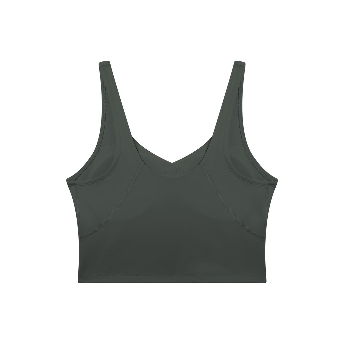 BLANKZ V-Neck Yoga Sports Bra — Gray, back view