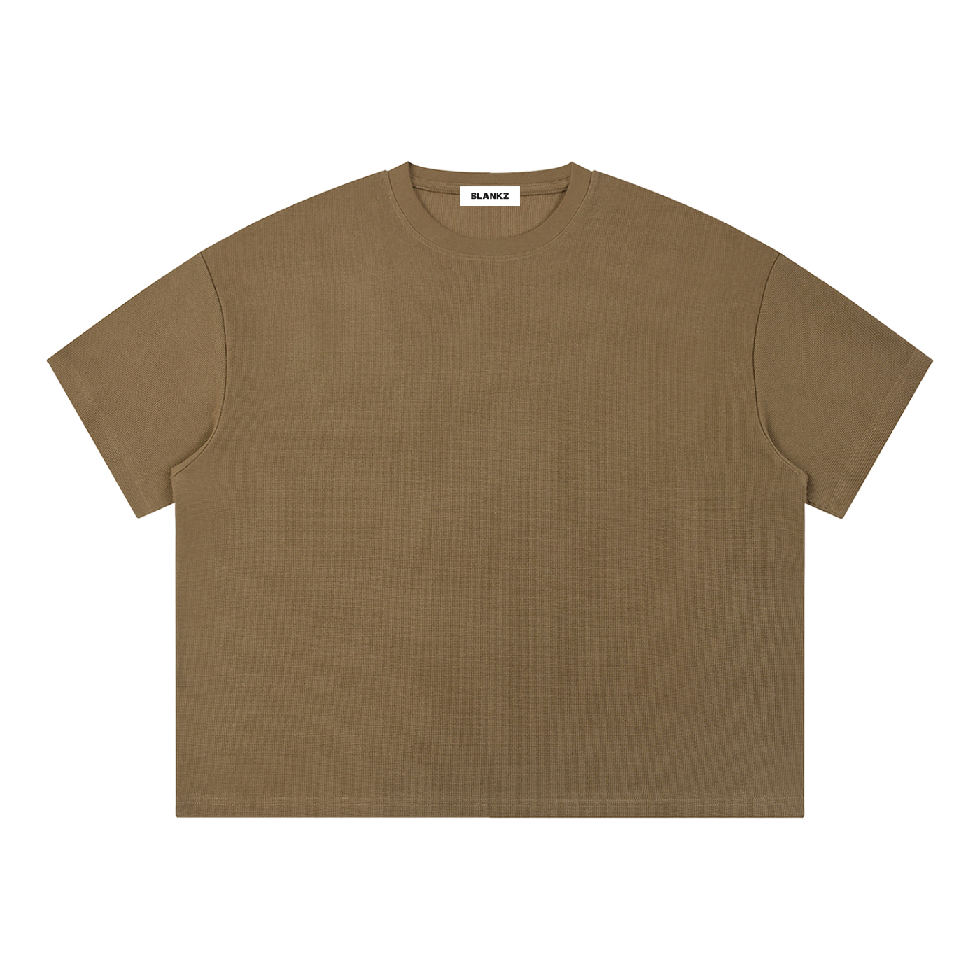 BLANKZ Waffle Box Tee — Coffee, front view