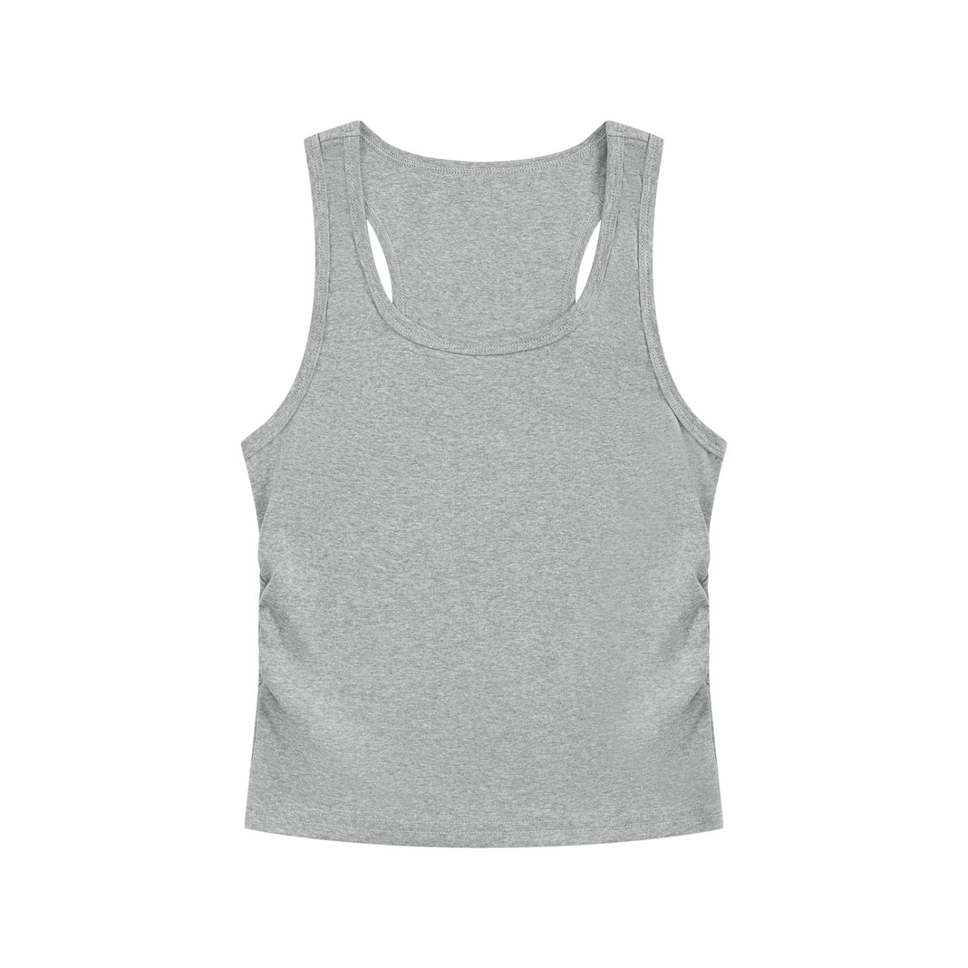 BLANKZ Ruched Tank Top — Flower Gray — front view