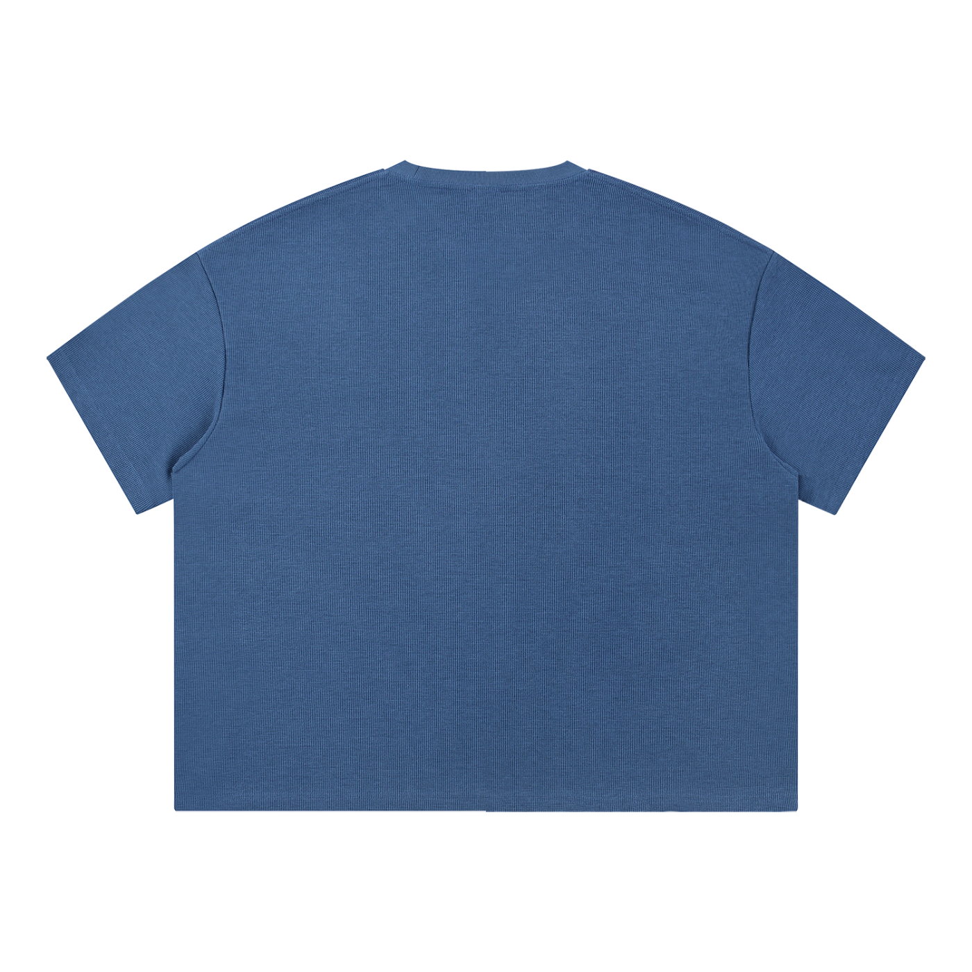 BLANKZ Waffle Box Tee — Blue, back view