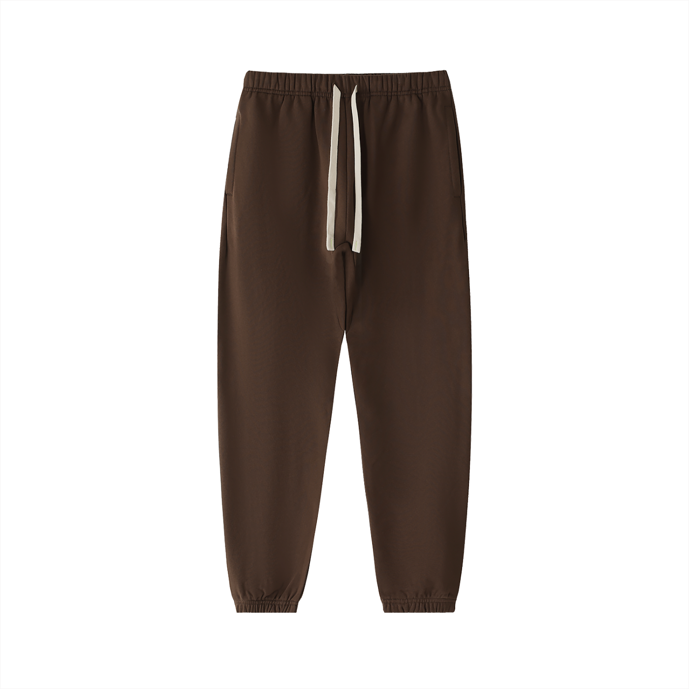 BLANKZ Essential Heavyweight Cotton Sweatpants — Coffee, front view