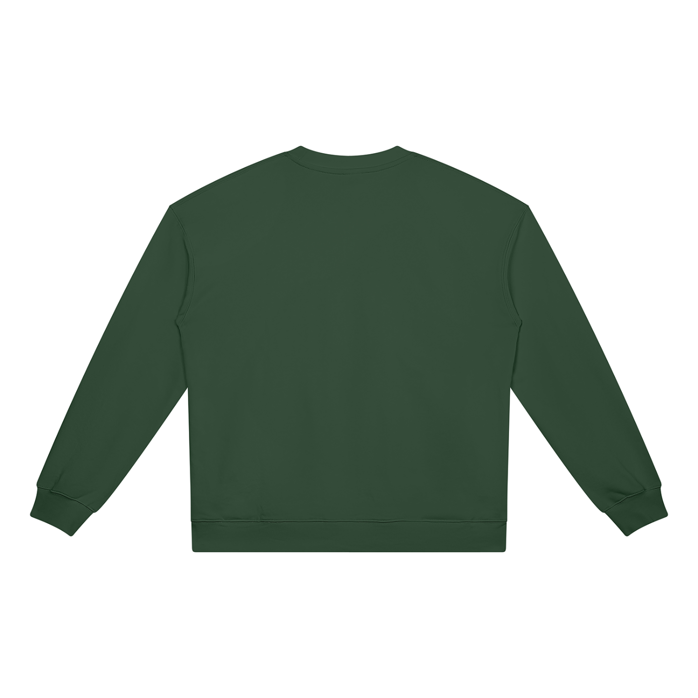BLANKZ Heavyweight Crew 420 — Blackish Green, back view