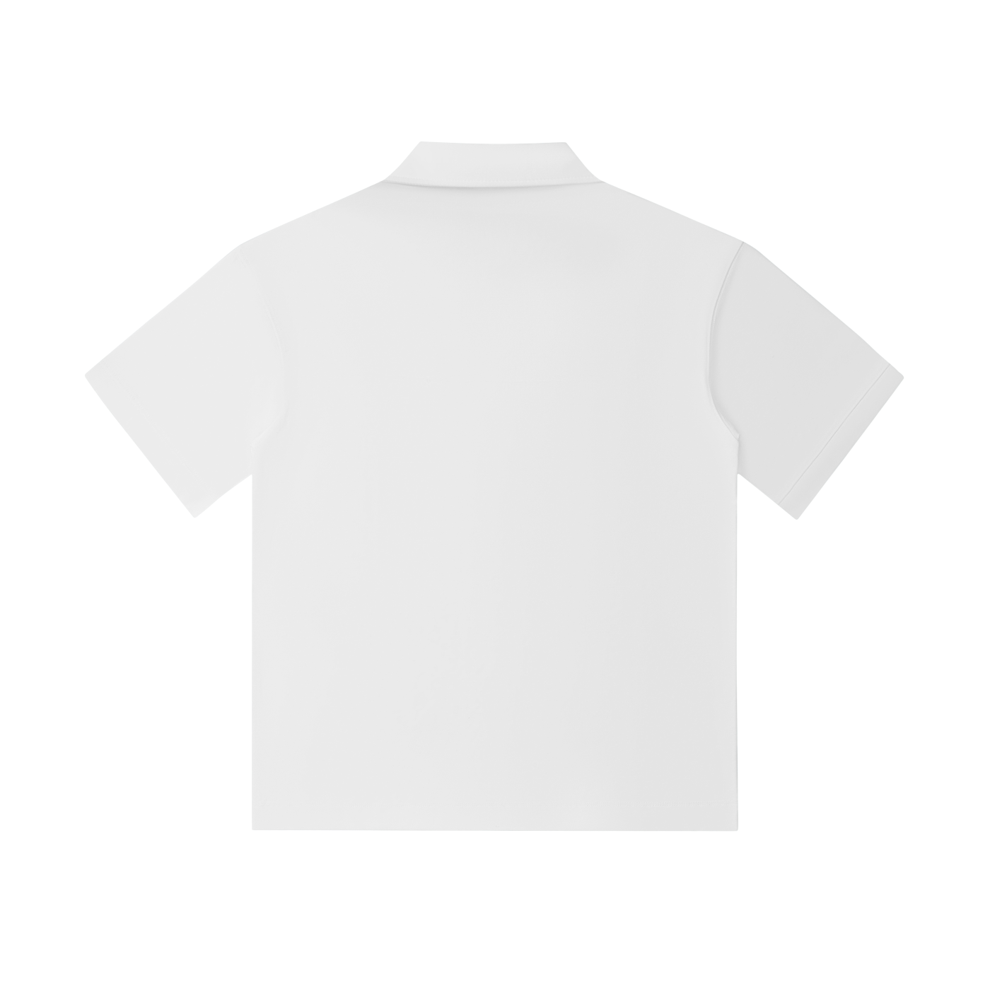 BLANKZ Relaxed Drop-Shoulder Polo — White, back view