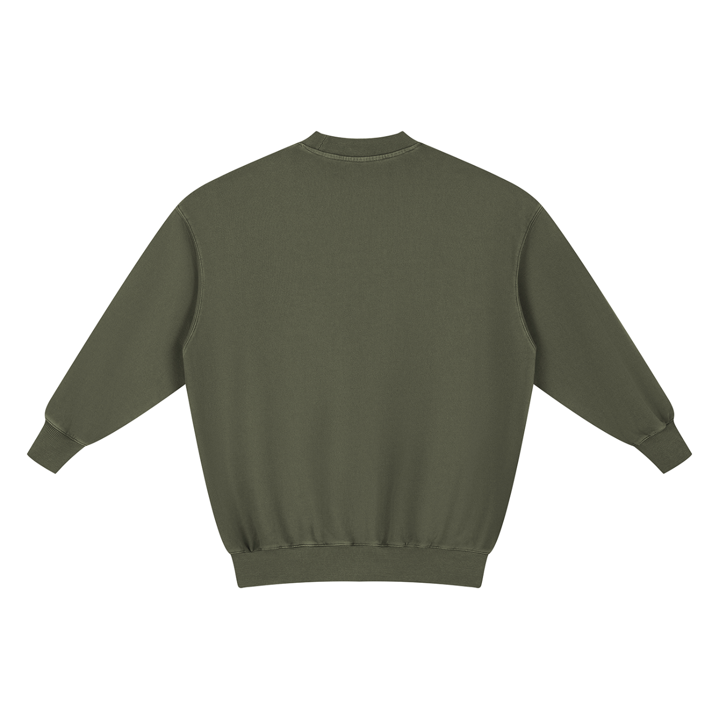 BLANKZ Vintage Wash Pullover Dress — Army Green — back view