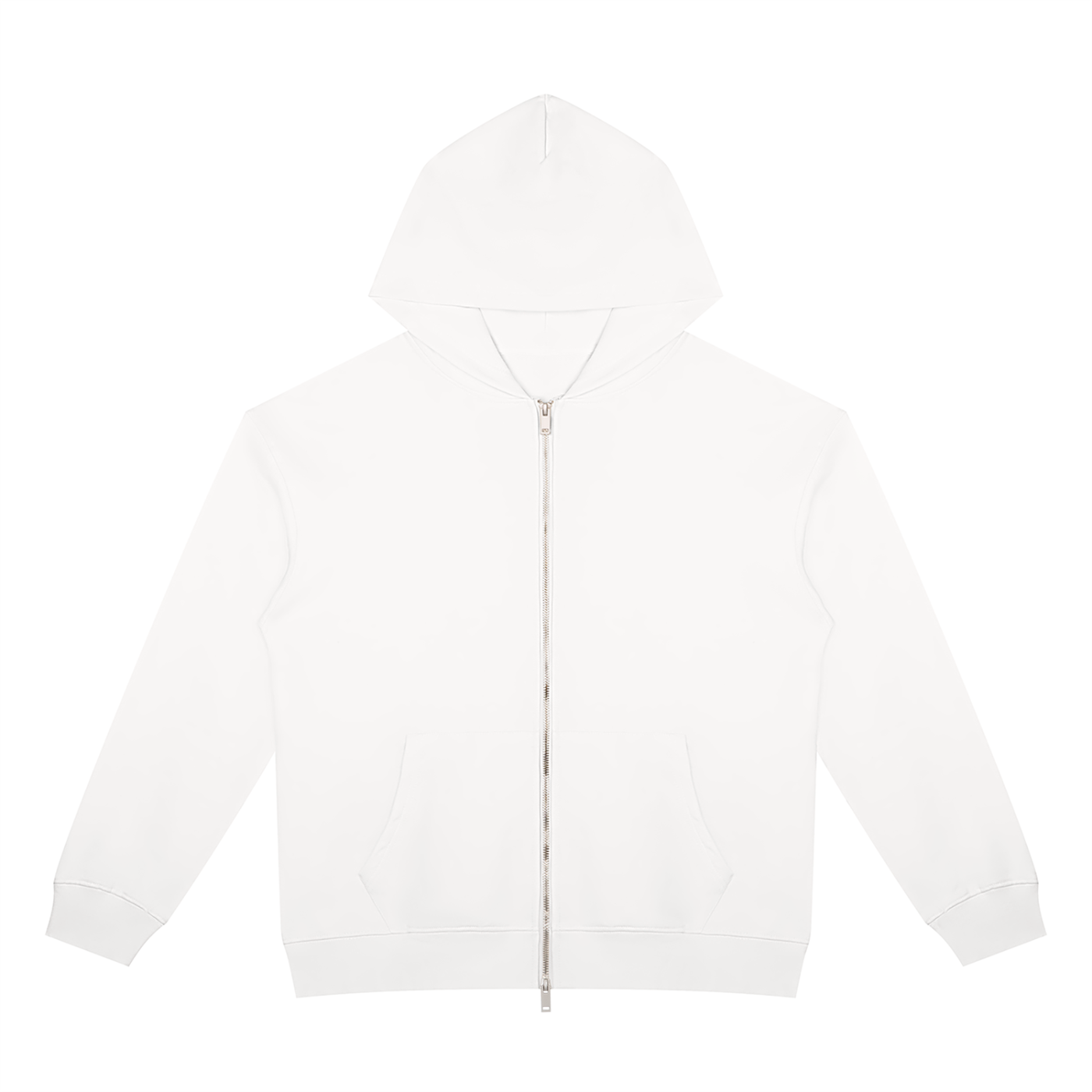 BLANKZ Heavyweight Zip Hoodie 420 — White, front view
