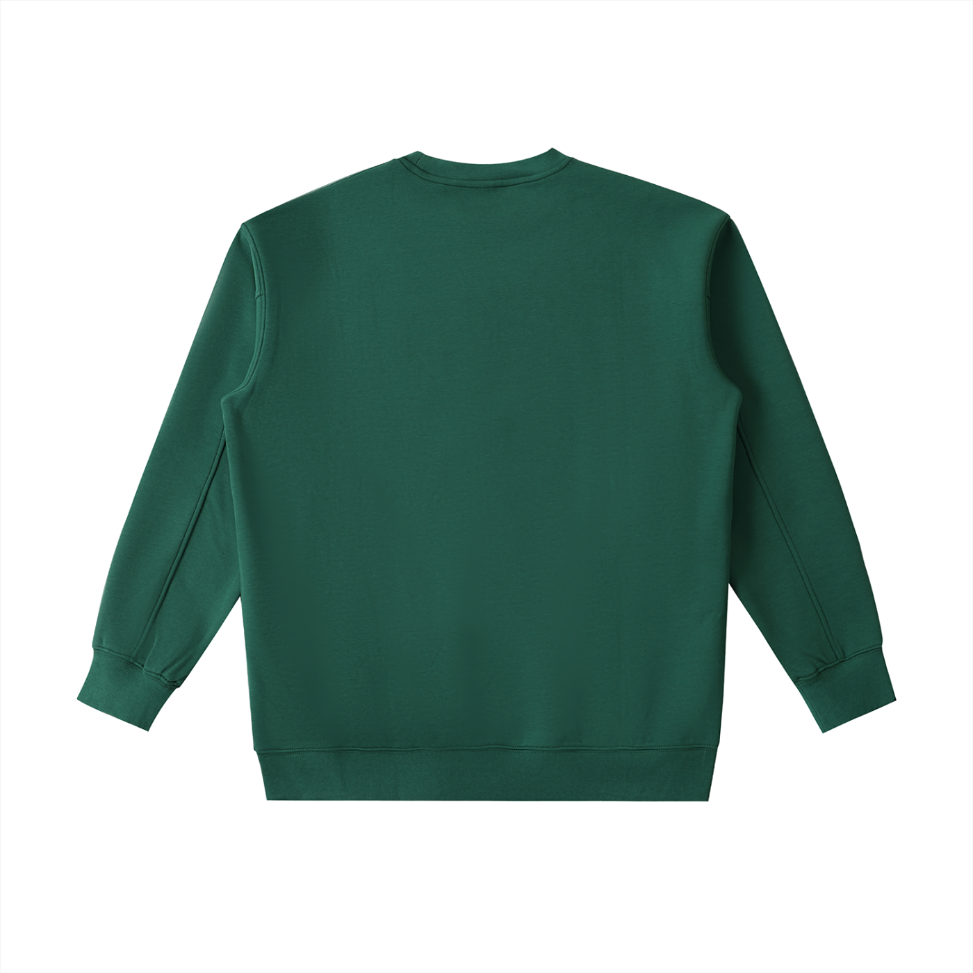 BLANKZ Essential Heavyweight Crewneck Sweatshirt — Dark Green, back view