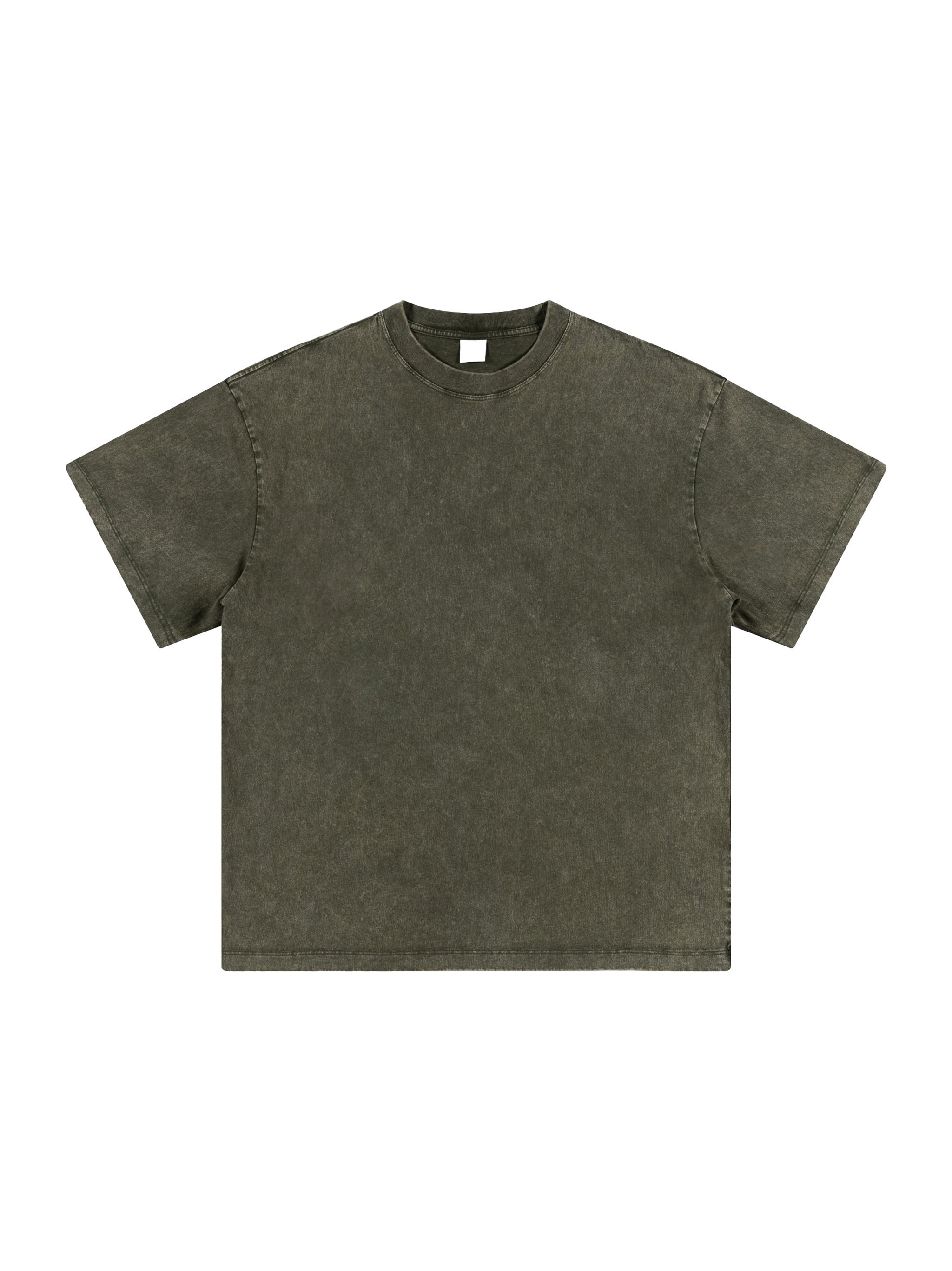 BLANKZ Snow Wash Cotton Tee — Olive Green, front view