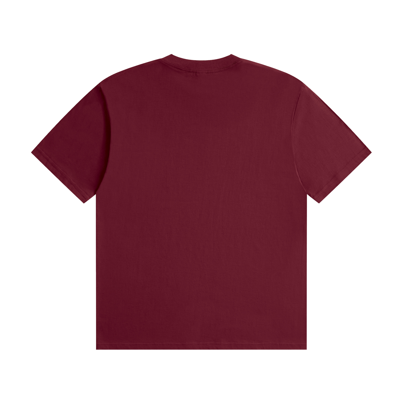 BLANKZ Seamless Cotton Tee — Wine Red, back view