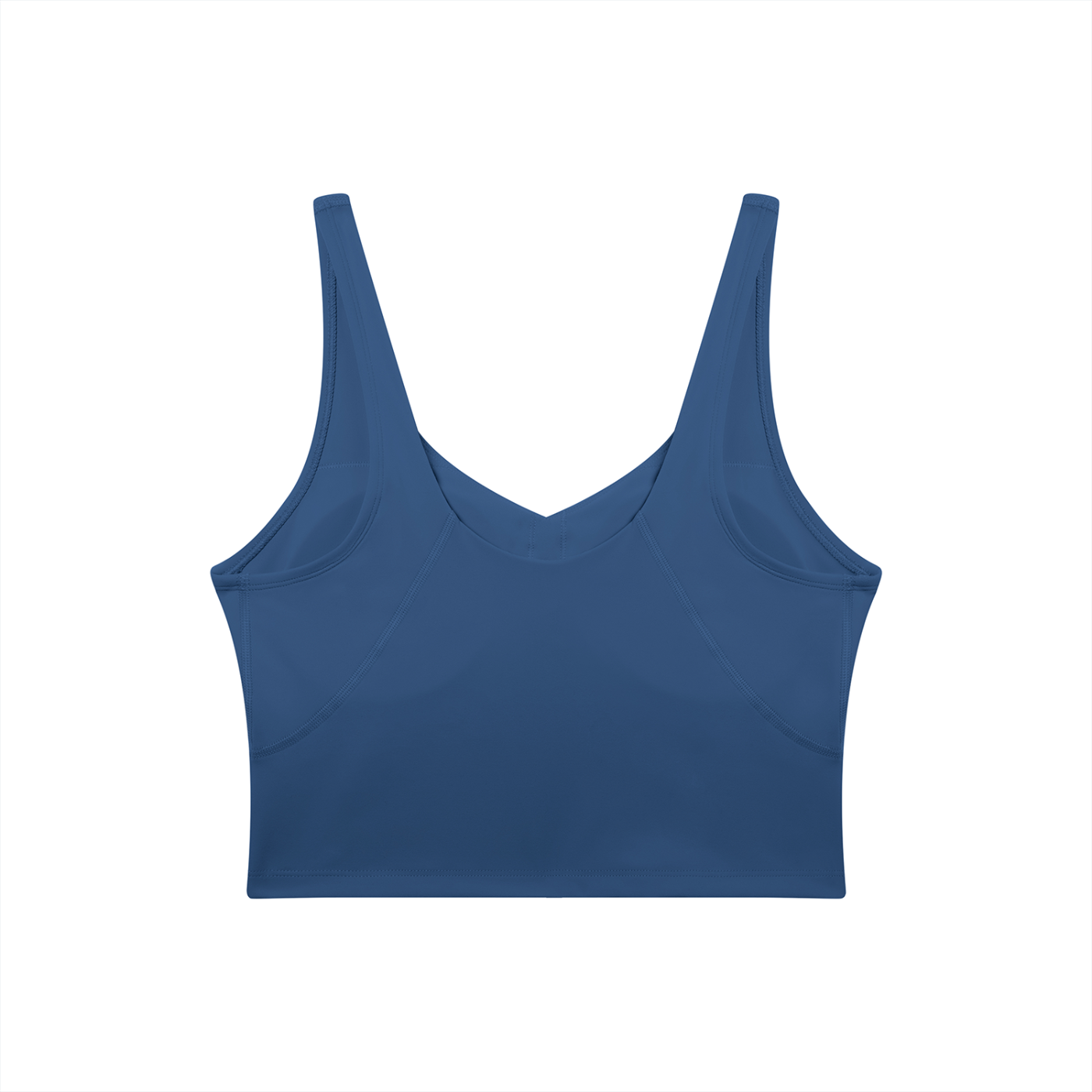 BLANKZ V-Neck Yoga Sports Bra — Navy Blue, back view