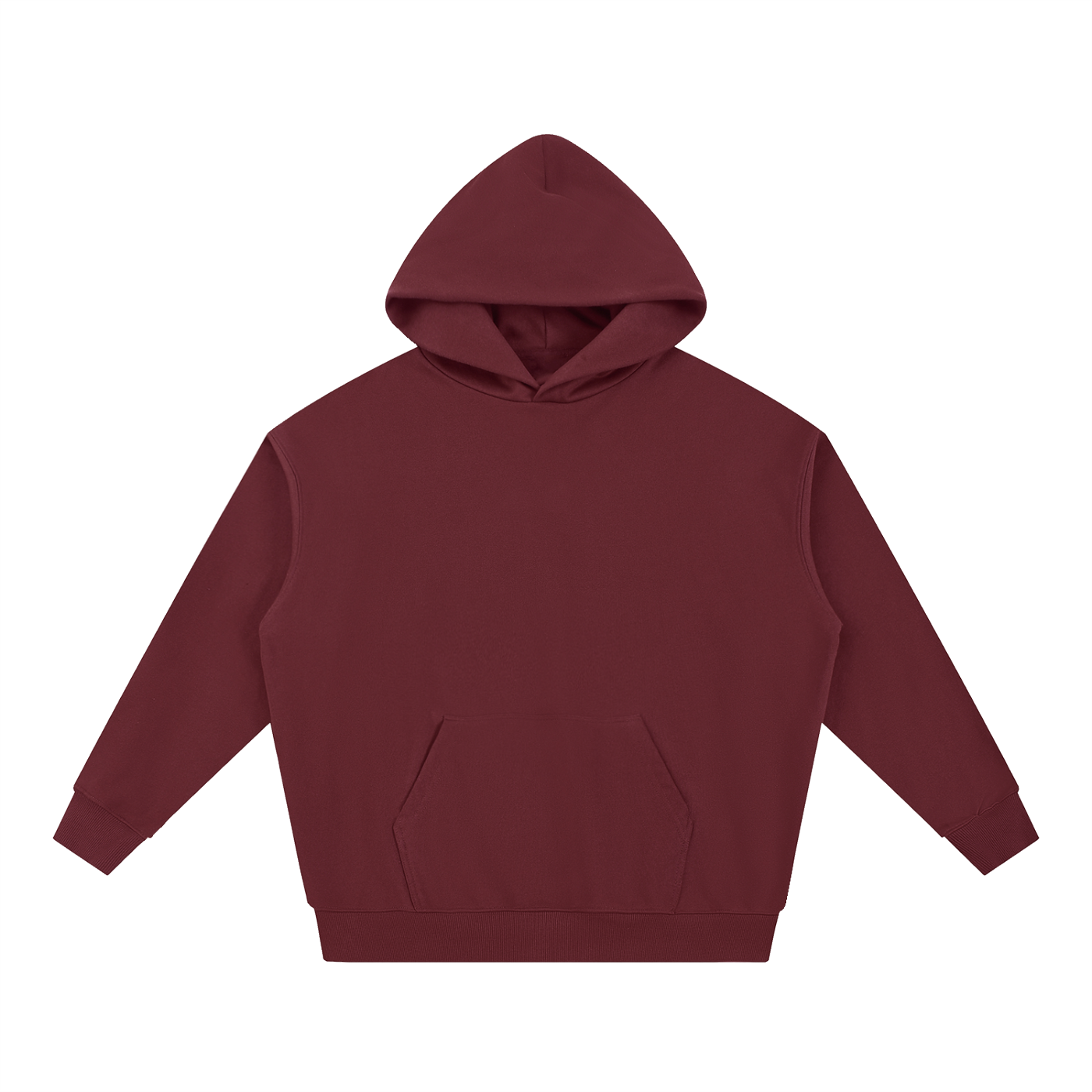 BLANKZ Essential Heavyweight Hoodie — Dull Red, front view