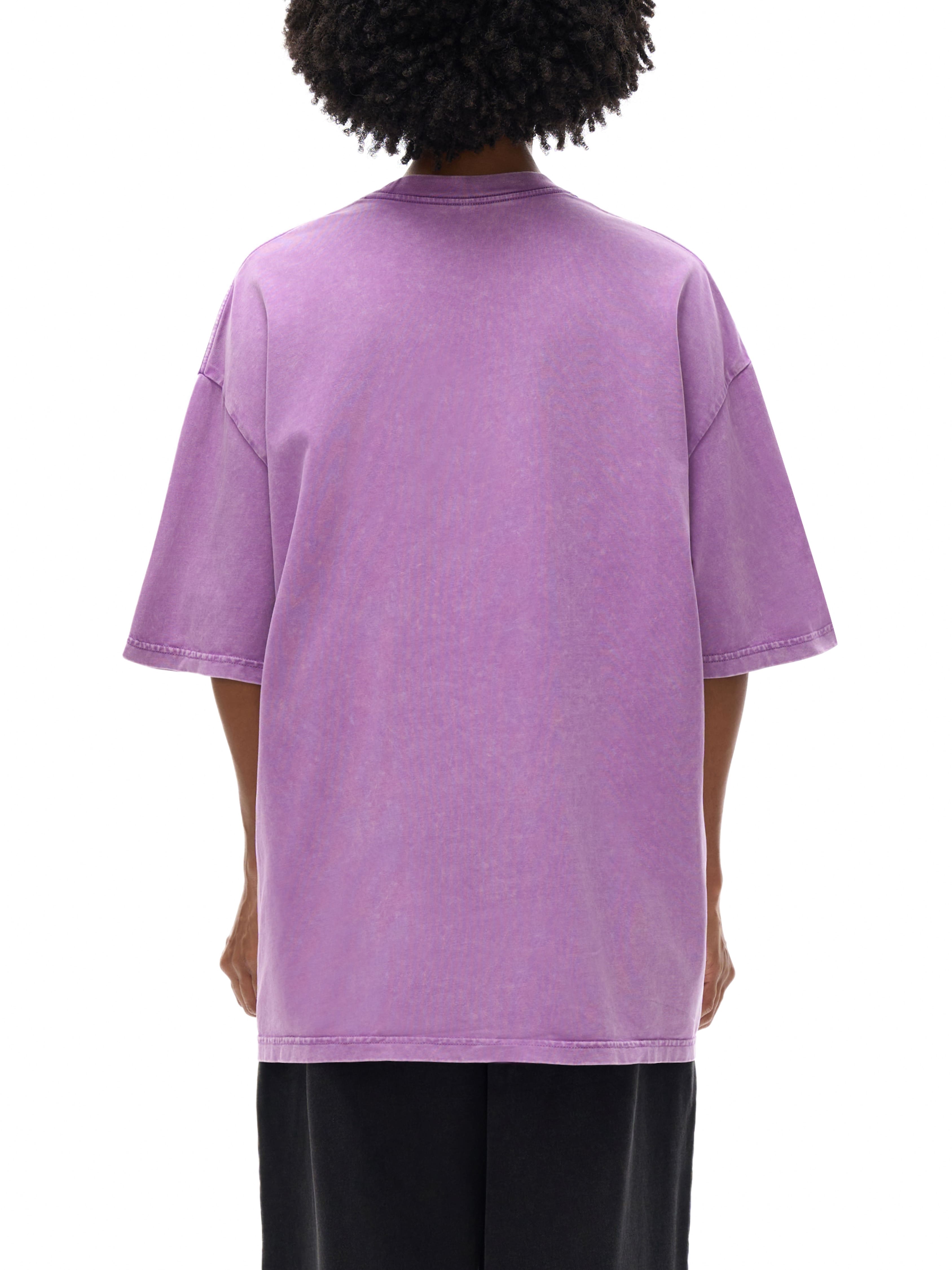 BLANKZ Snow Wash Cotton Tee — Model wearing the tee, back view