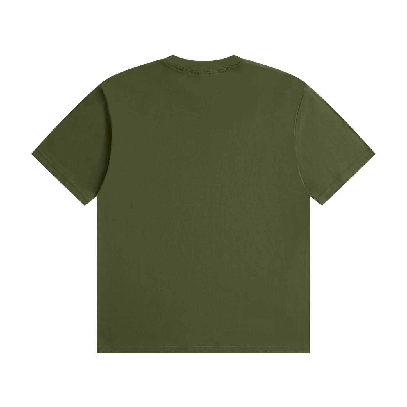 BLANKZ Seamless Cotton Tee — Army Green, back view