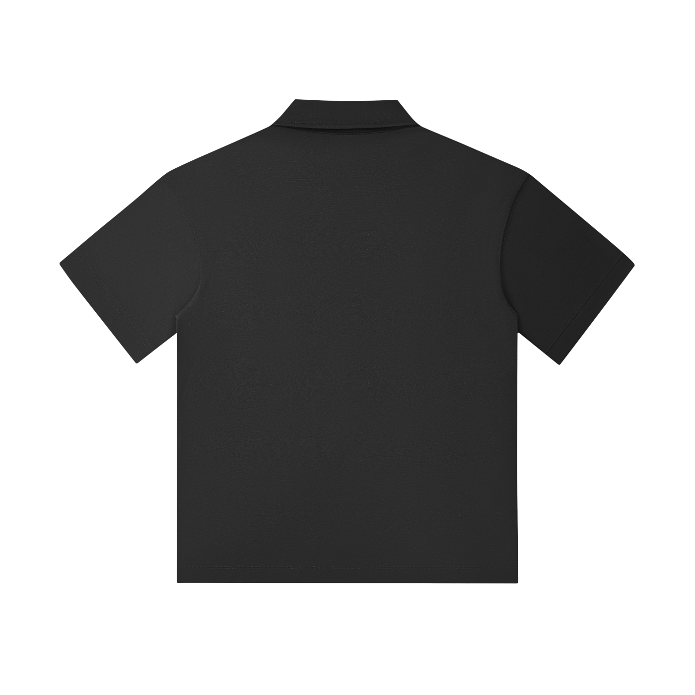 BLANKZ Relaxed Drop-Shoulder Polo — Black, back view