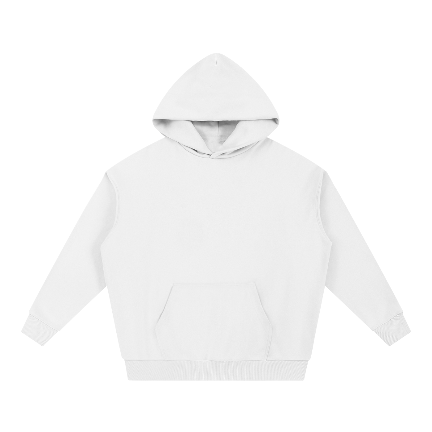 BLANKZ Essential Heavyweight Hoodie — White, front view