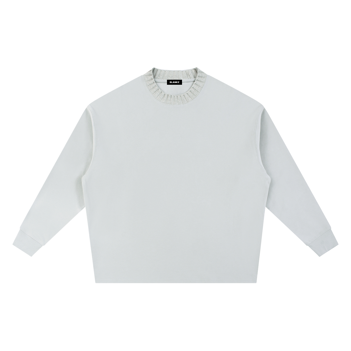 BLANKZ Textured Round-Neck Sweat — Light Gray, front view