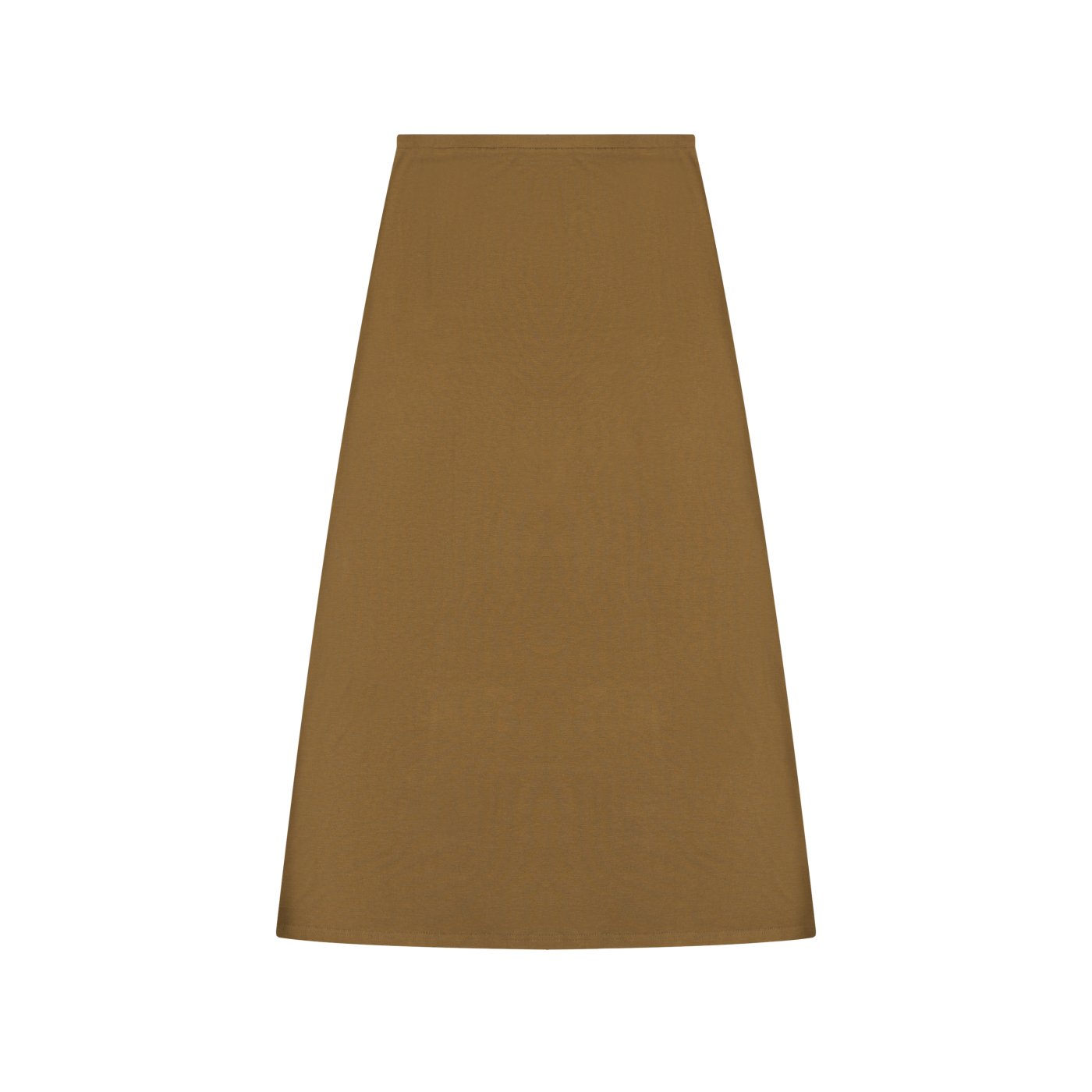 BLANKZ Solid Color Knit Maxi Skirt — Brown — back view