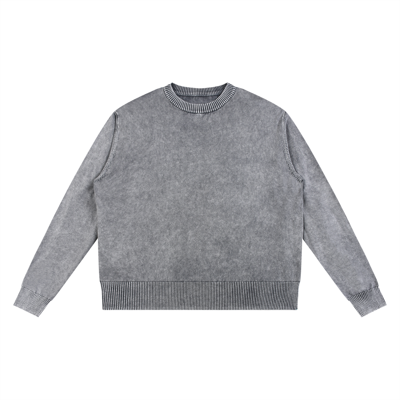 BLANKZ Mineral Crew Sweater — Gray — front view