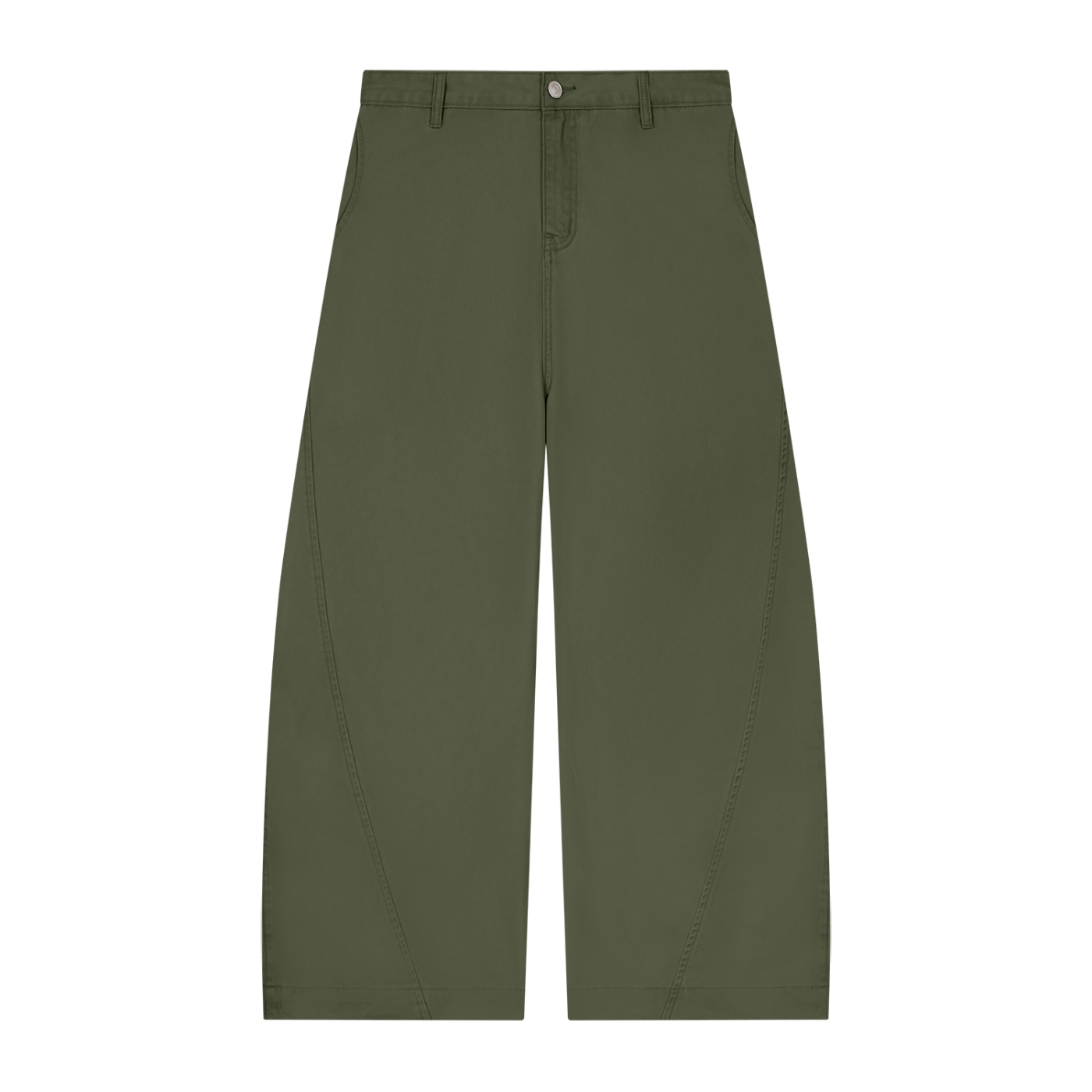 BLANKZ Structured Barrel Trouser — Army Green, front view
