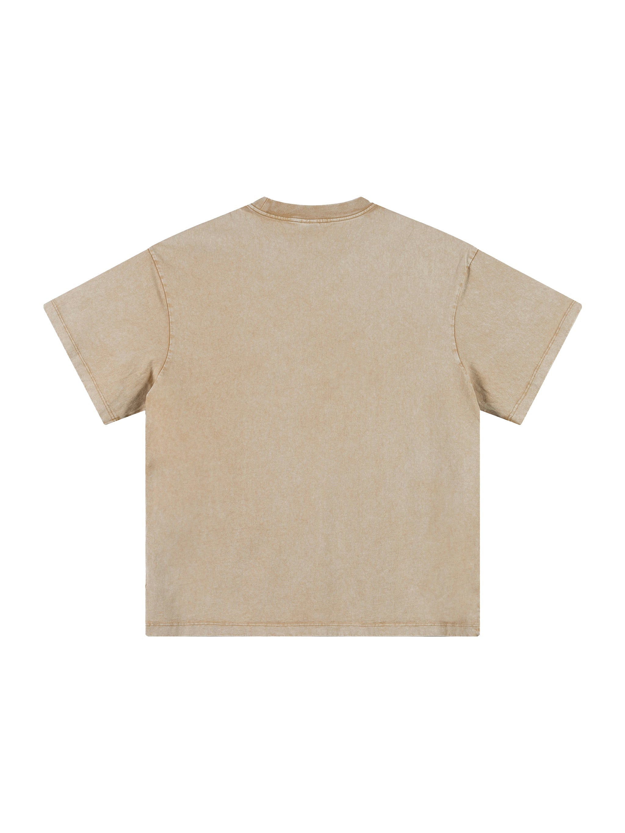 BLANKZ Snow Wash Cotton Tee — Khaki, back view