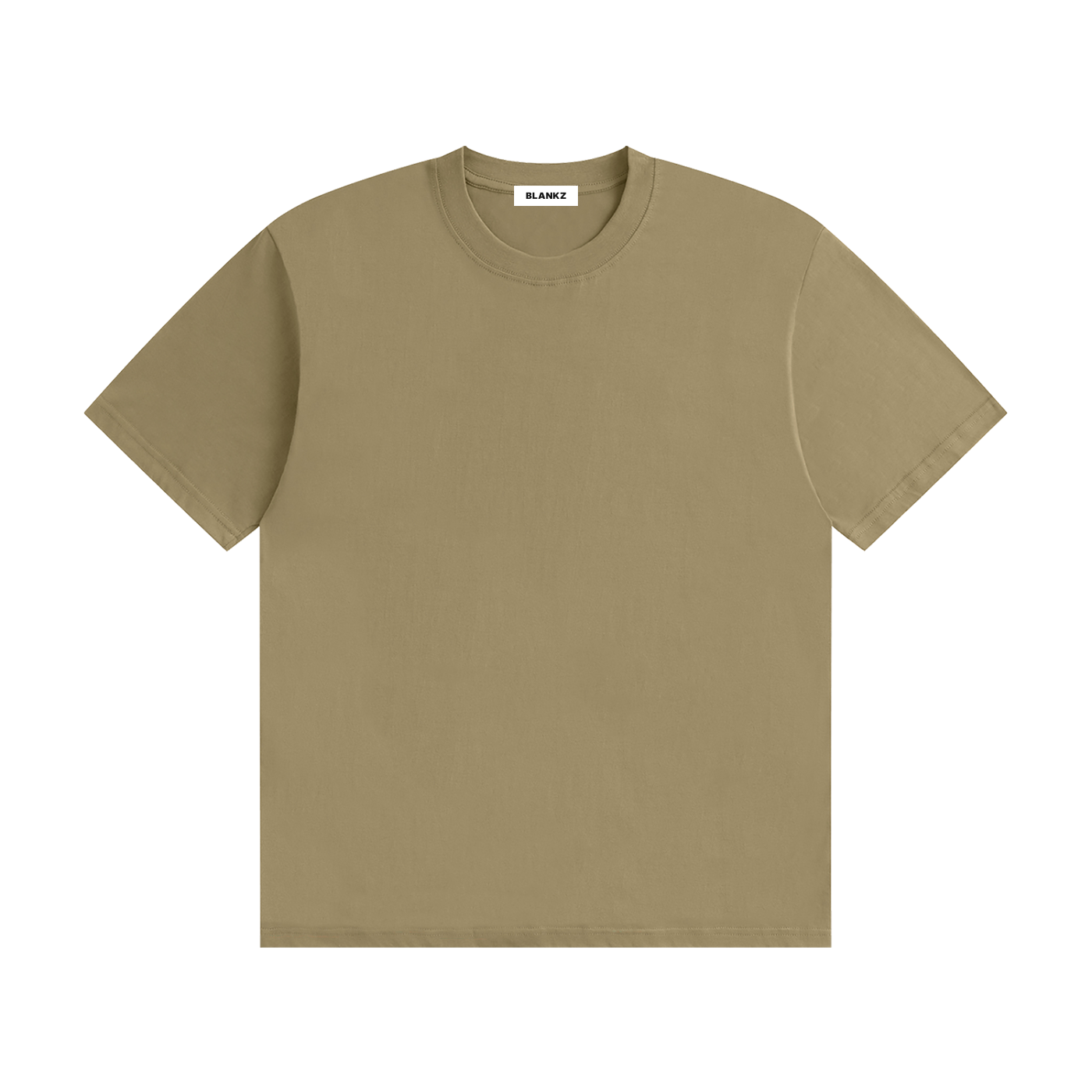 BLANKZ Seamless Cotton Tee — Khaki, front view