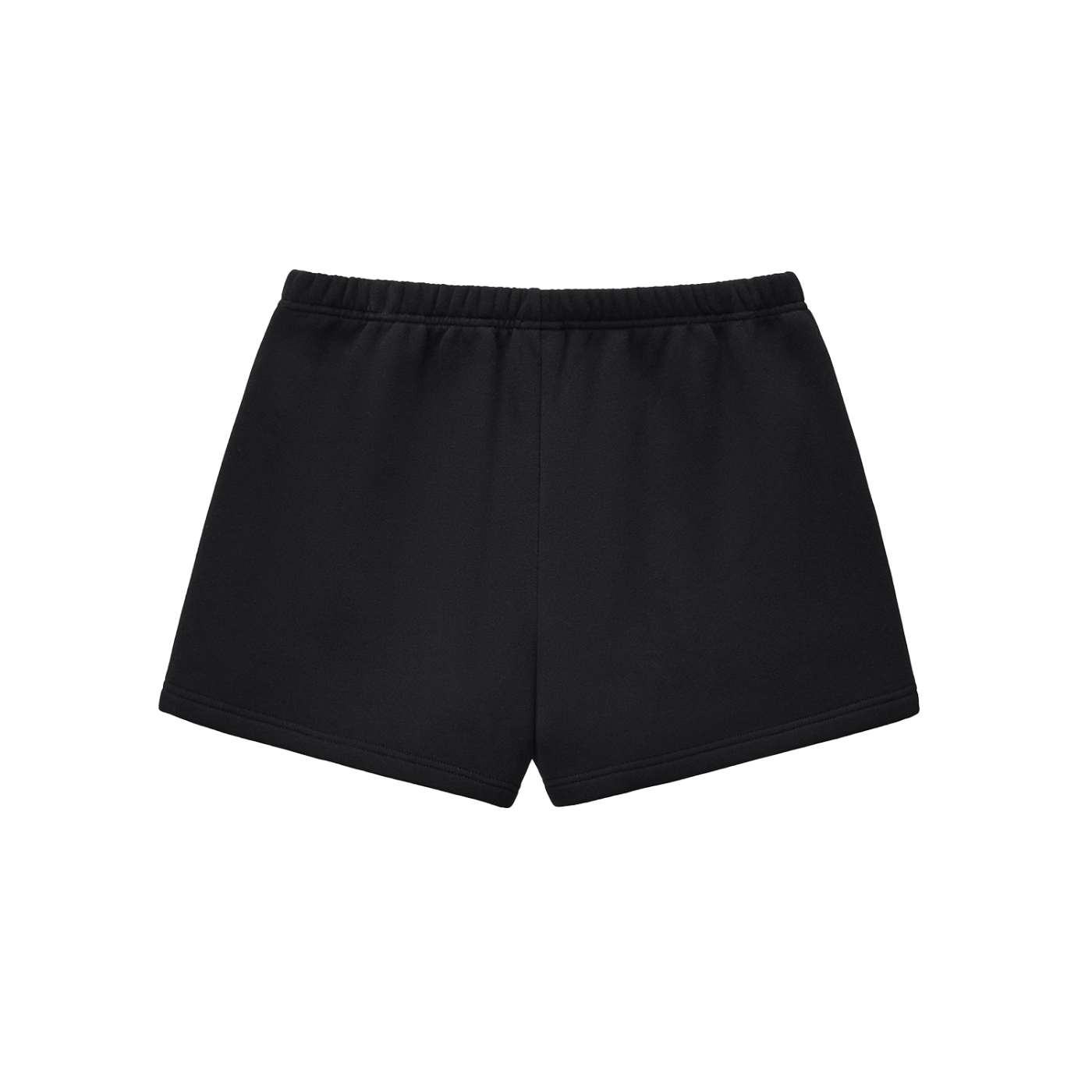 BLANKZ Essential Fleece Drawstring Sweatshorts — Black, back view