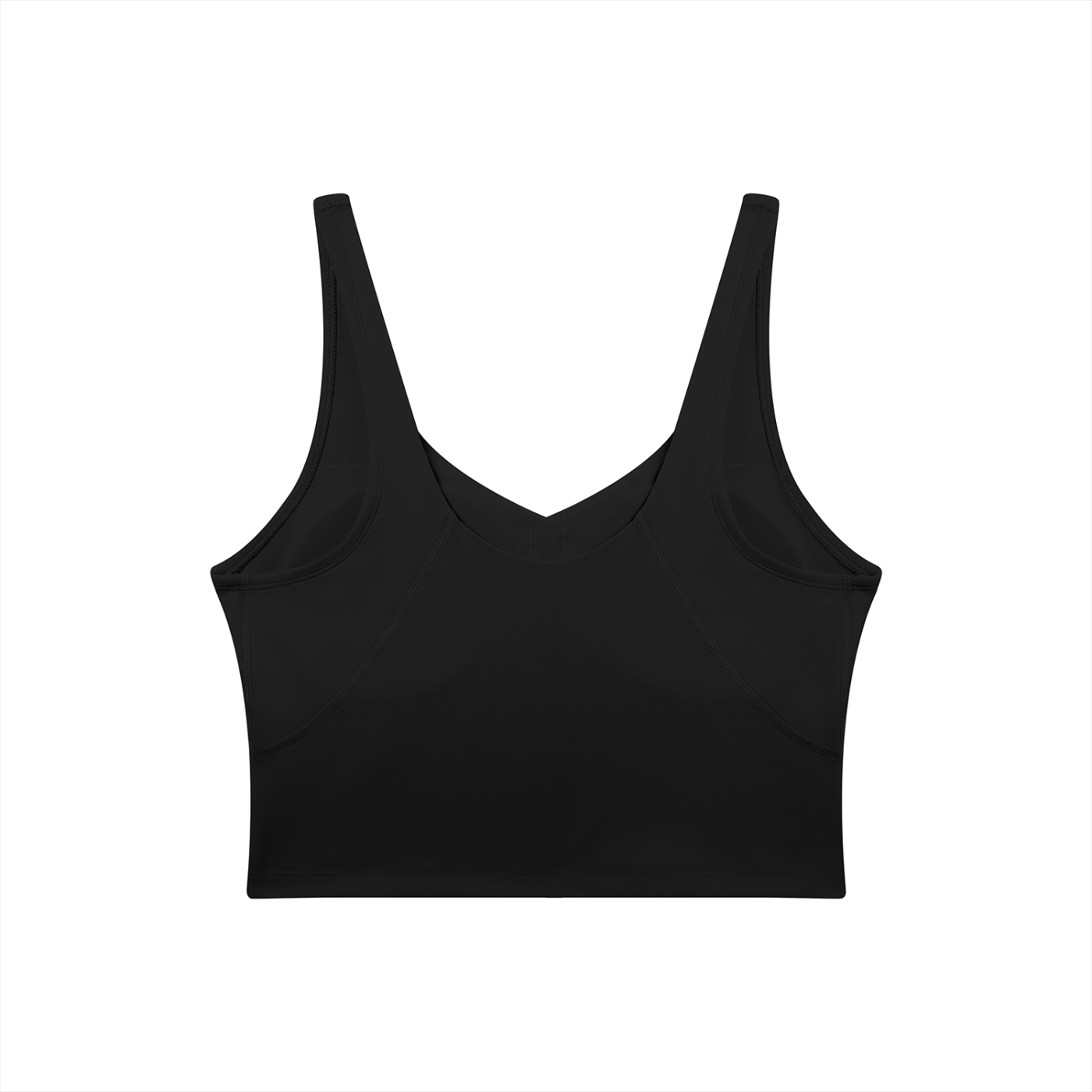 BLANKZ V-Neck Yoga Sports Bra — Black, back view