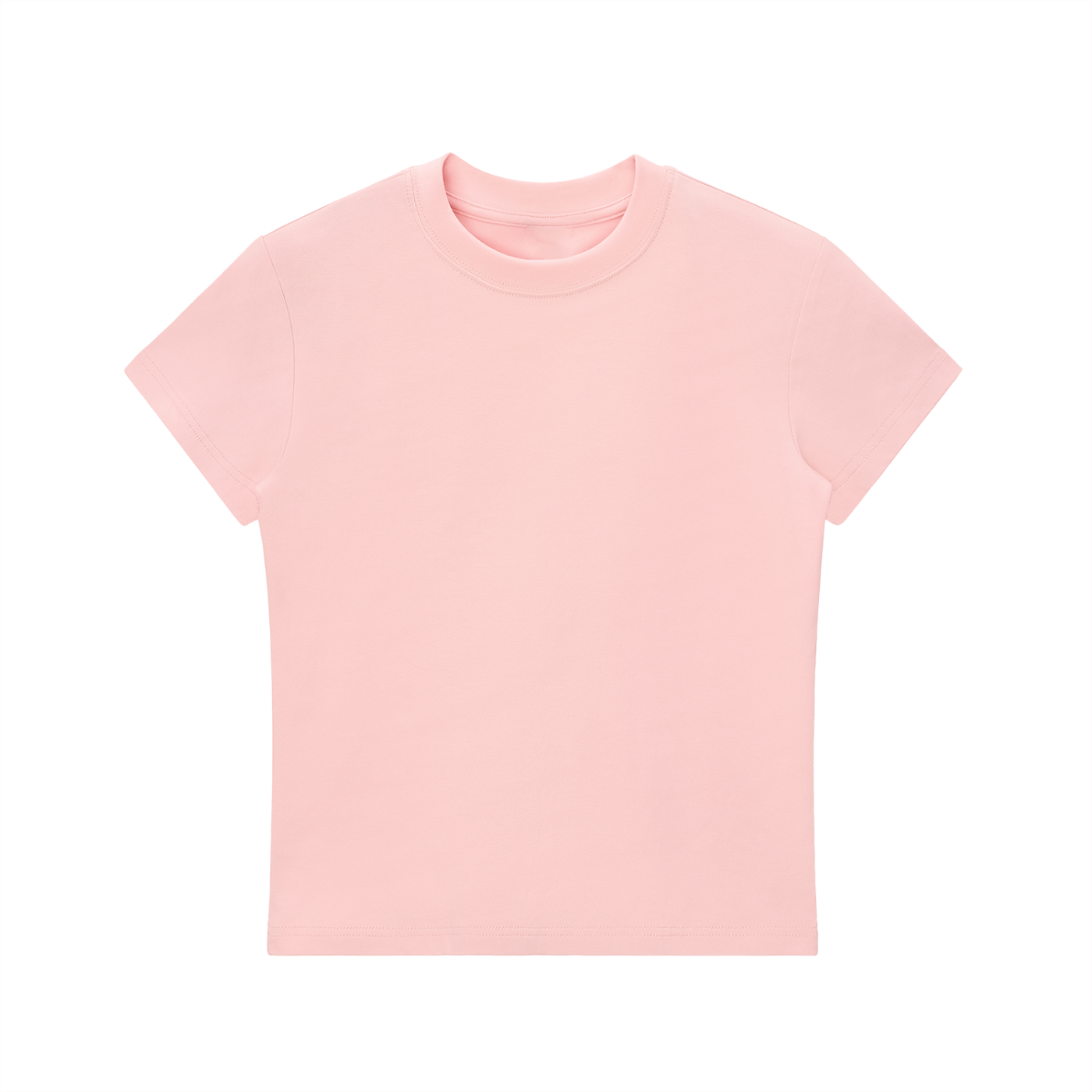BLANKZ Essential Bodycon Crewneck Tee — Pink, front view