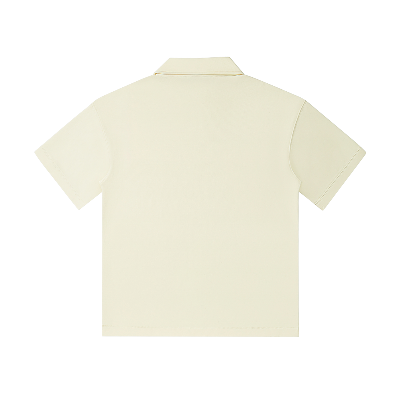 BLANKZ Relaxed Drop-Shoulder Polo — Light Yellow, back view