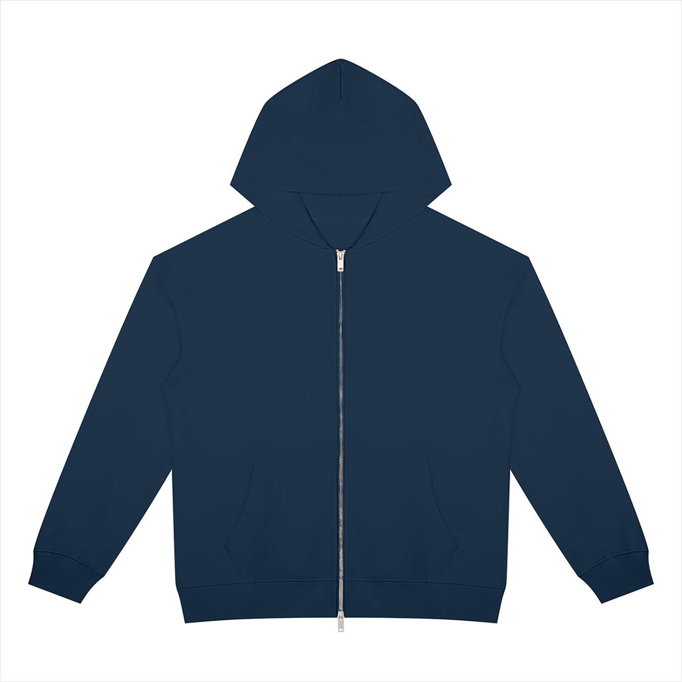 BLANKZ Heavyweight Zip Hoodie 420 — Navy Blue, front view