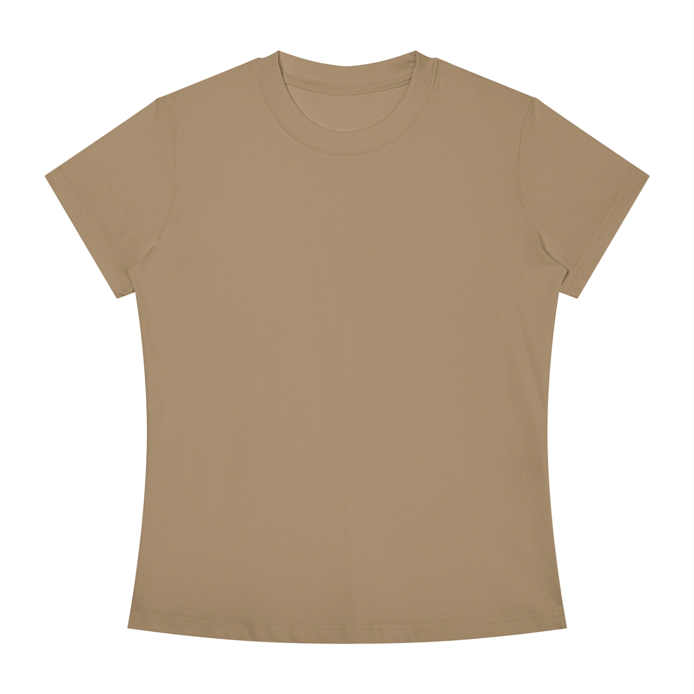 BLANKZ Slim Fit Crewneck Tee — Khaki, front view