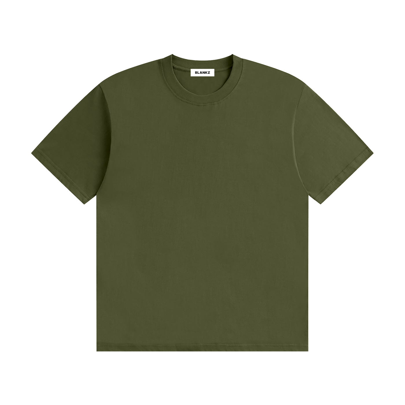 BLANKZ Seamless Cotton Tee — Army Green, front view